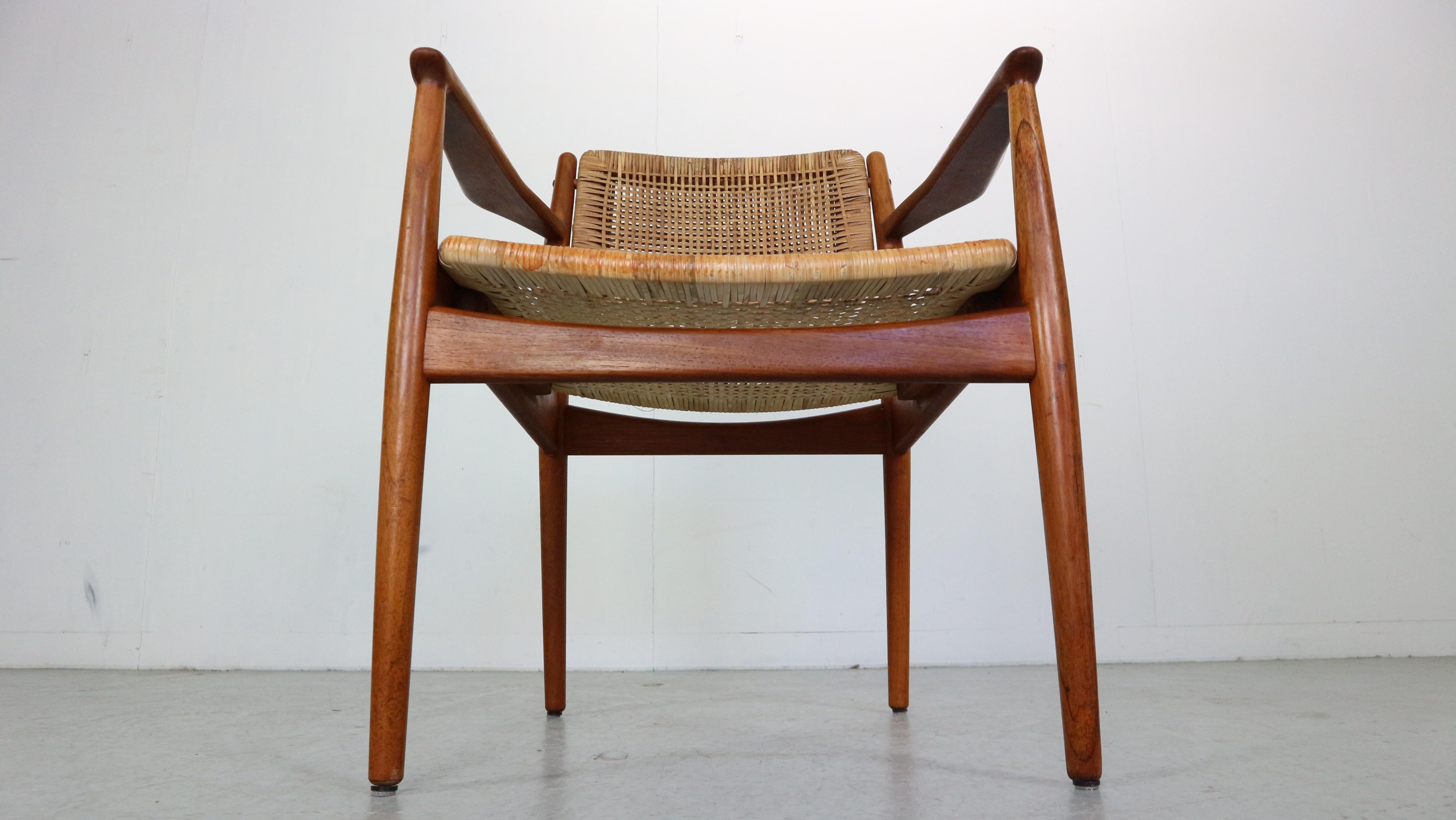 Danish  Arne Vodder Teak/Rattan Chair 