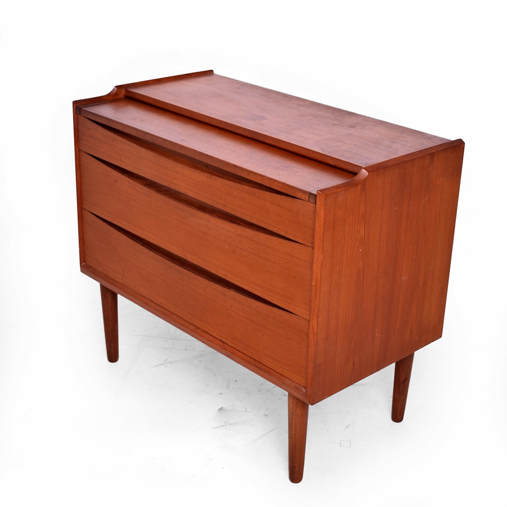 Mid-20th Century Arne Vodder Teak Scandinavian Secretary Desk 1960s Old Hollywood Vanity Dresser
