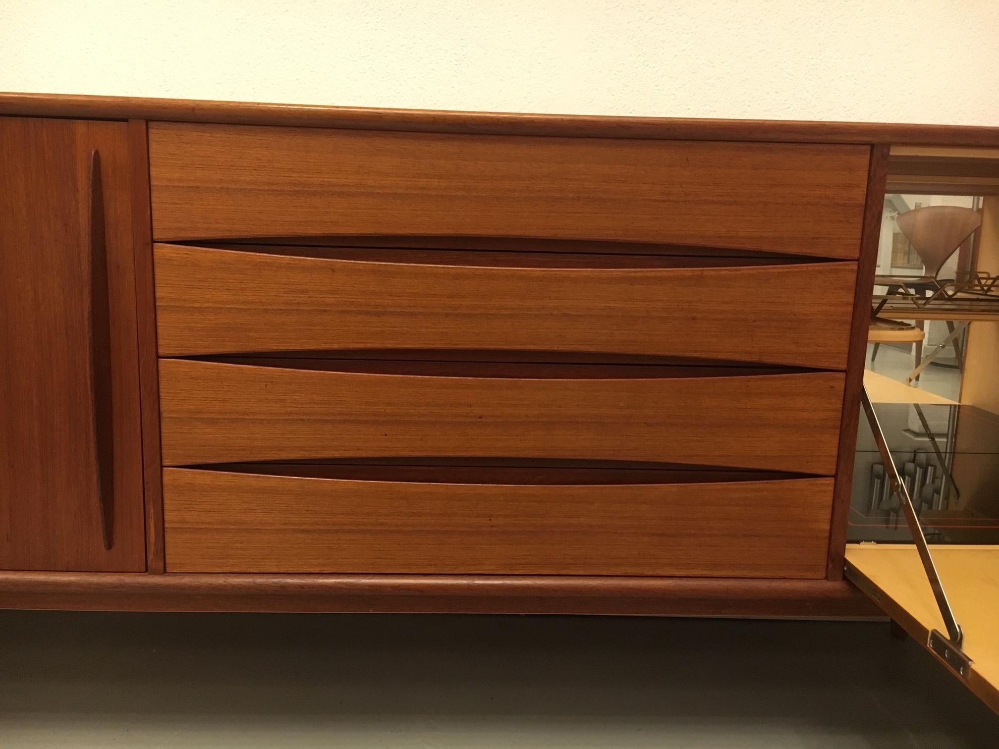 Arne Vodder Teak Sideboard Produced by Pfister Mobel Switzerland, circa 1960 5