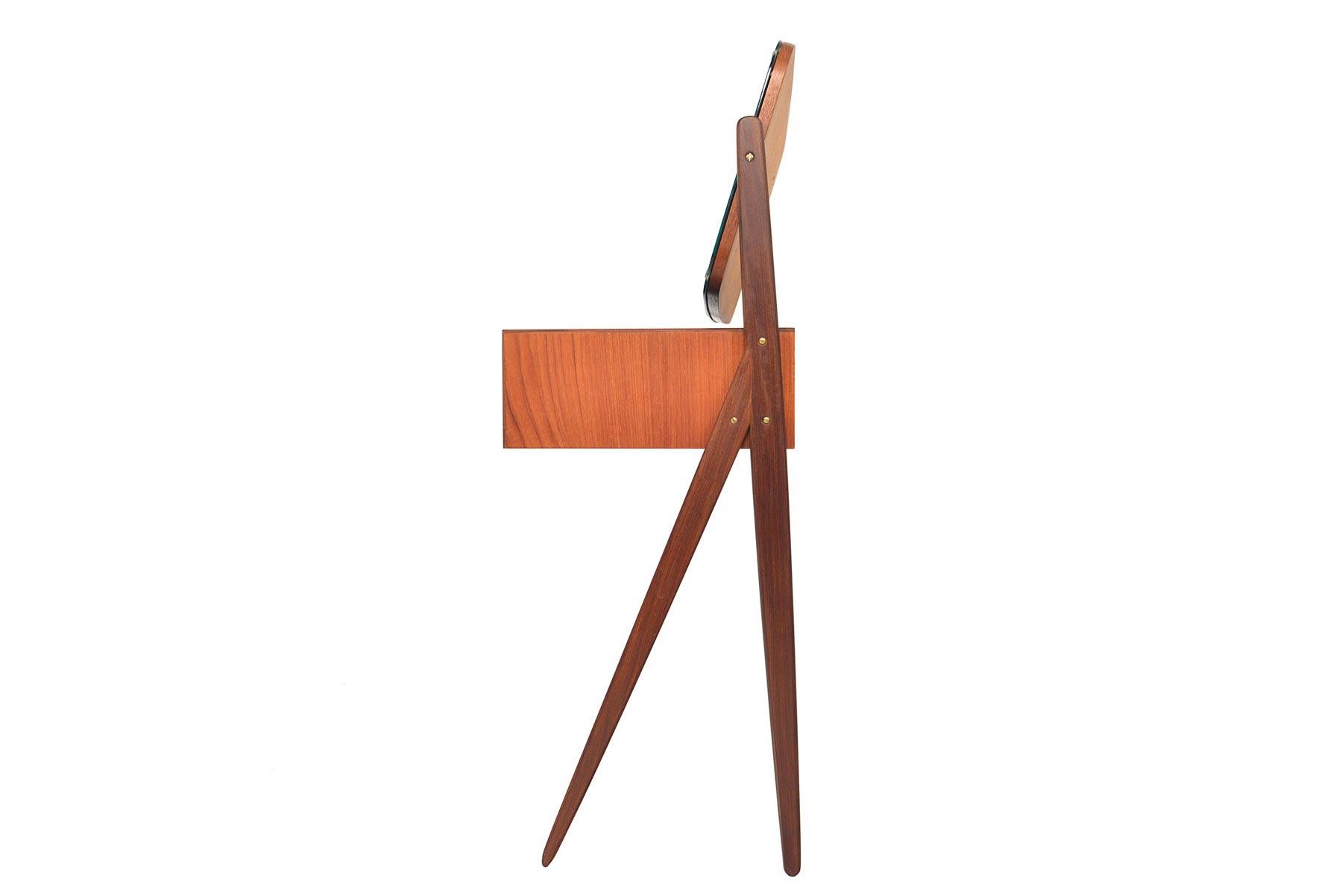 Scandinavian Modern Arne Vodder Teak V-Legged Vanity