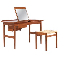 Vintage Arne Vodder Teak Wood Vanity / Writing Desk for Sibast Møbler