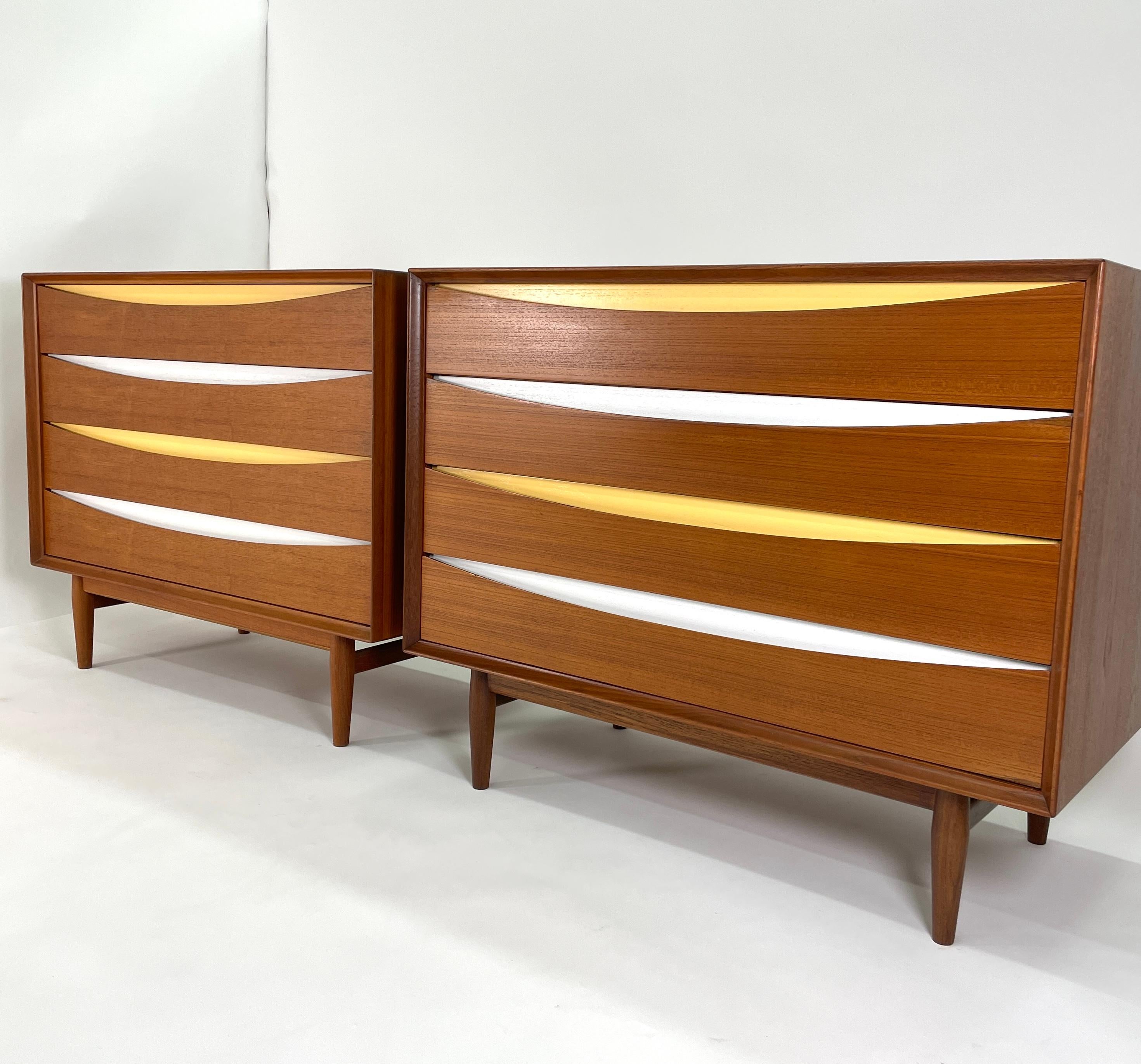 Scandinavian Modern Arne Vodder Triennale 4 Drawer Dresser by Sibast (2 available) For Sale