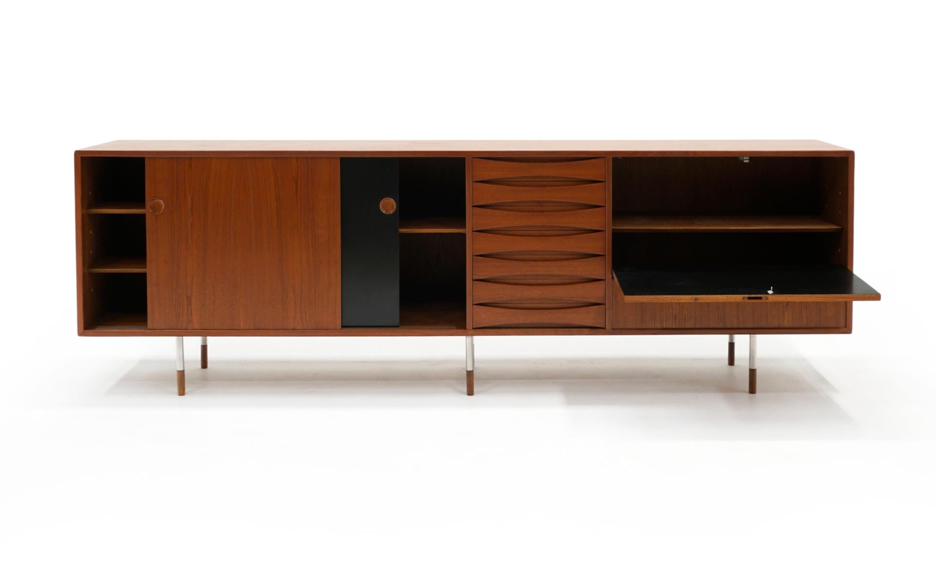 Mid-20th Century Arne Vodder 'Triennale' Teak Credenza Sideboard Model 29A with Reversible Doors