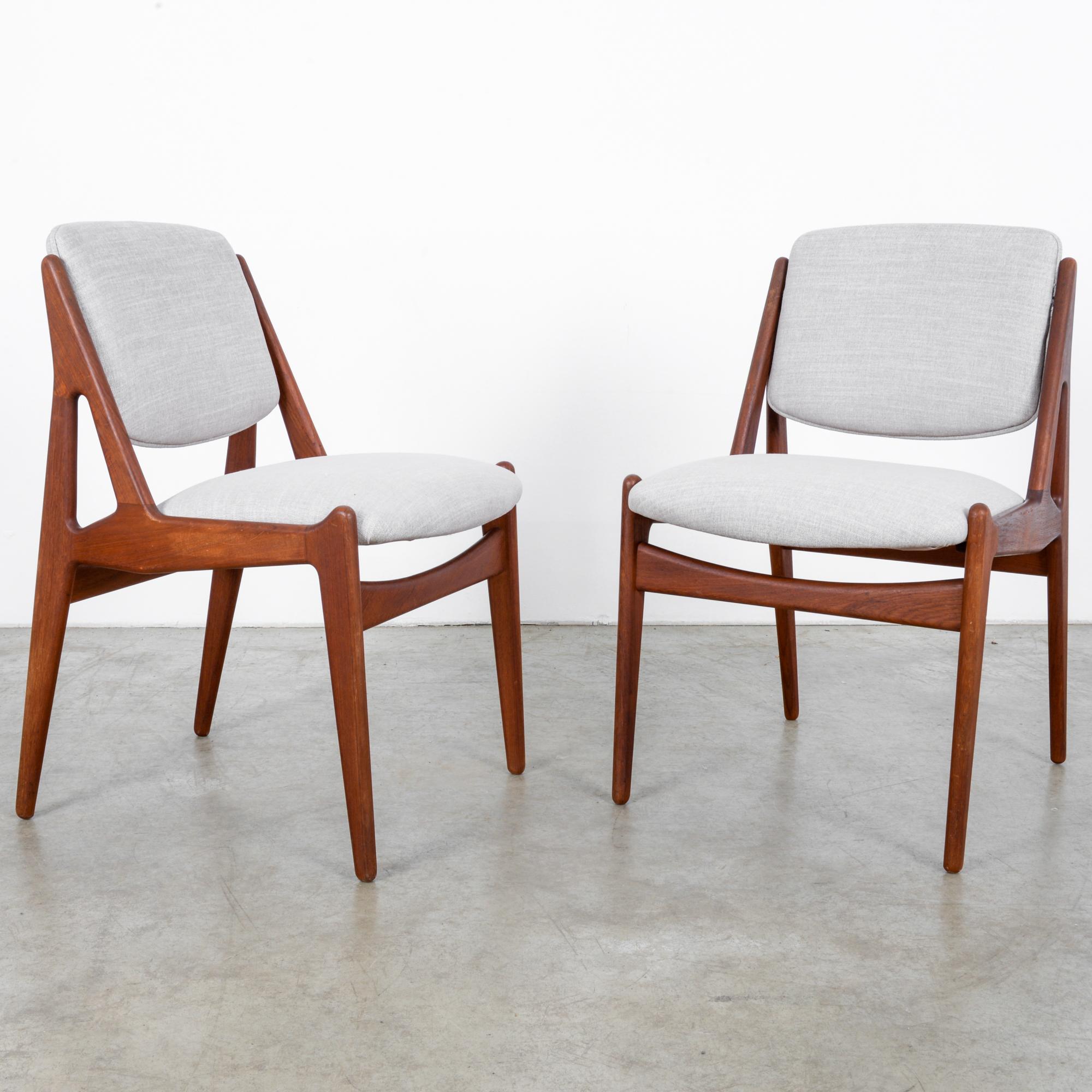 Mid-20th Century Arne Vodder Upholstered Teak Side Chairs, a Pair