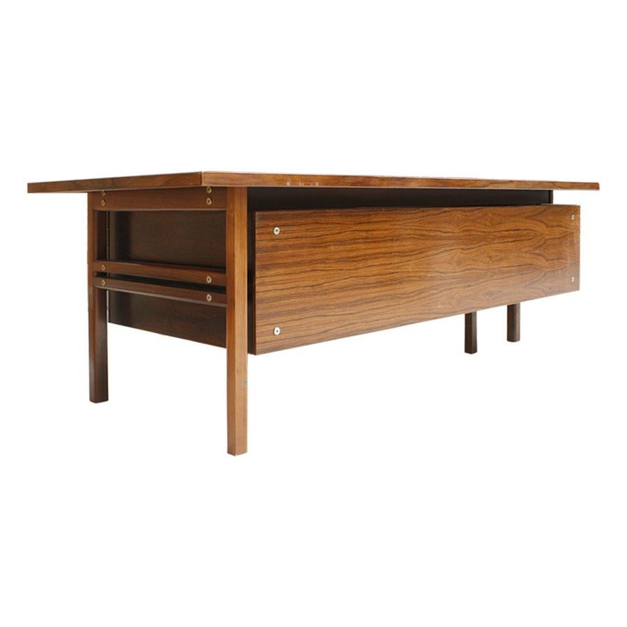 Desk designed by Arne Vodder (1926-2009), made in mahogany. Writing table with drawers and sideboard, with drawers and blind doors.