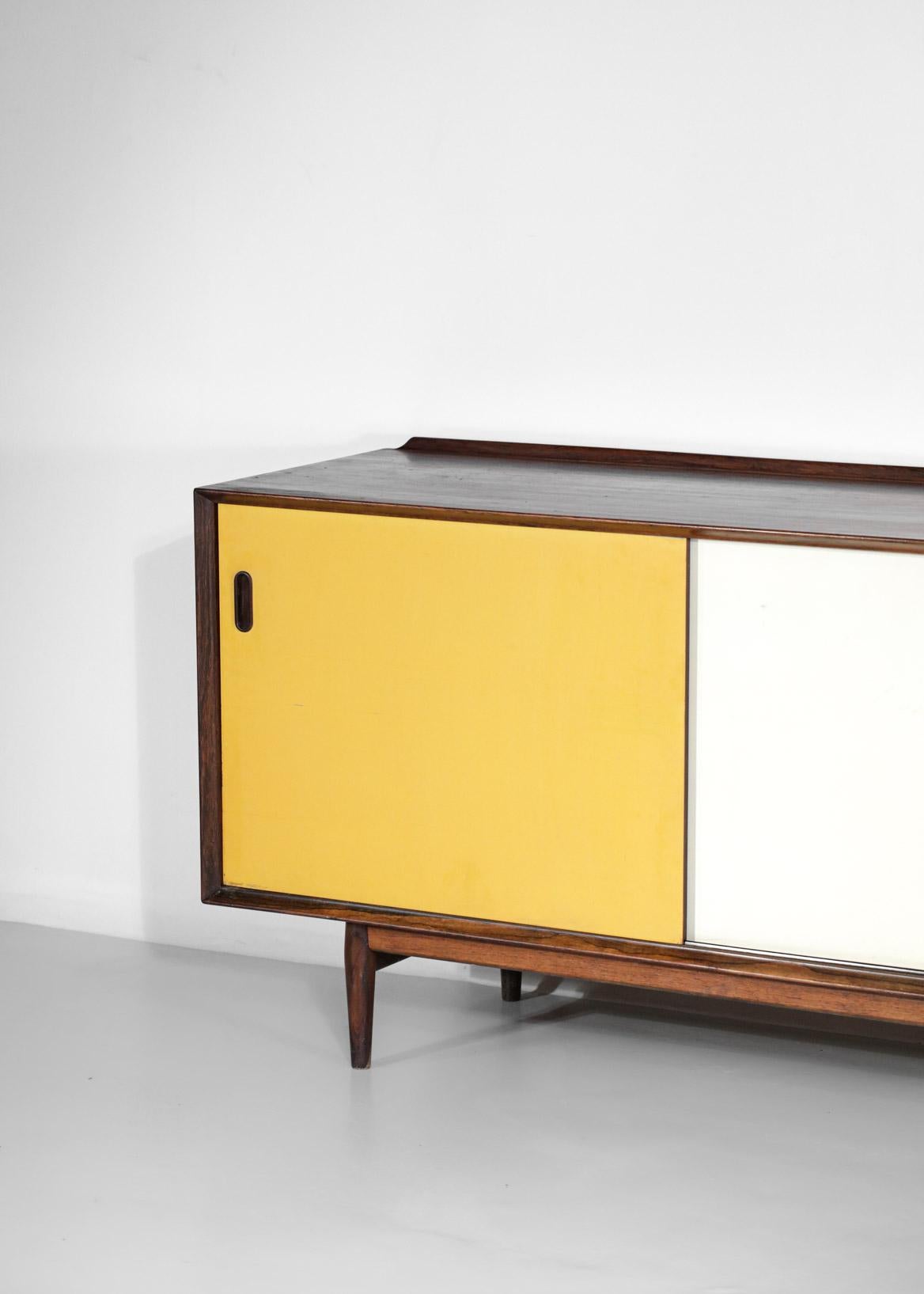 Mid-20th Century Arne Vodder Yellow and White Scandinavian Solid Wood Sideboard