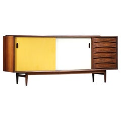 Arne Vodder Yellow and White Scandinavian Solid Wood Sideboard