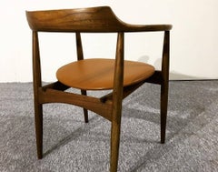 Arne Wahl Armchairs Model ST750 Mid-Century Modern 1960s Elm Wood, Leather