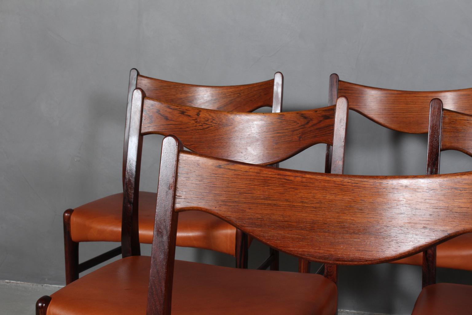 Danish Arne Wahl Dining Chairs, Set of 6