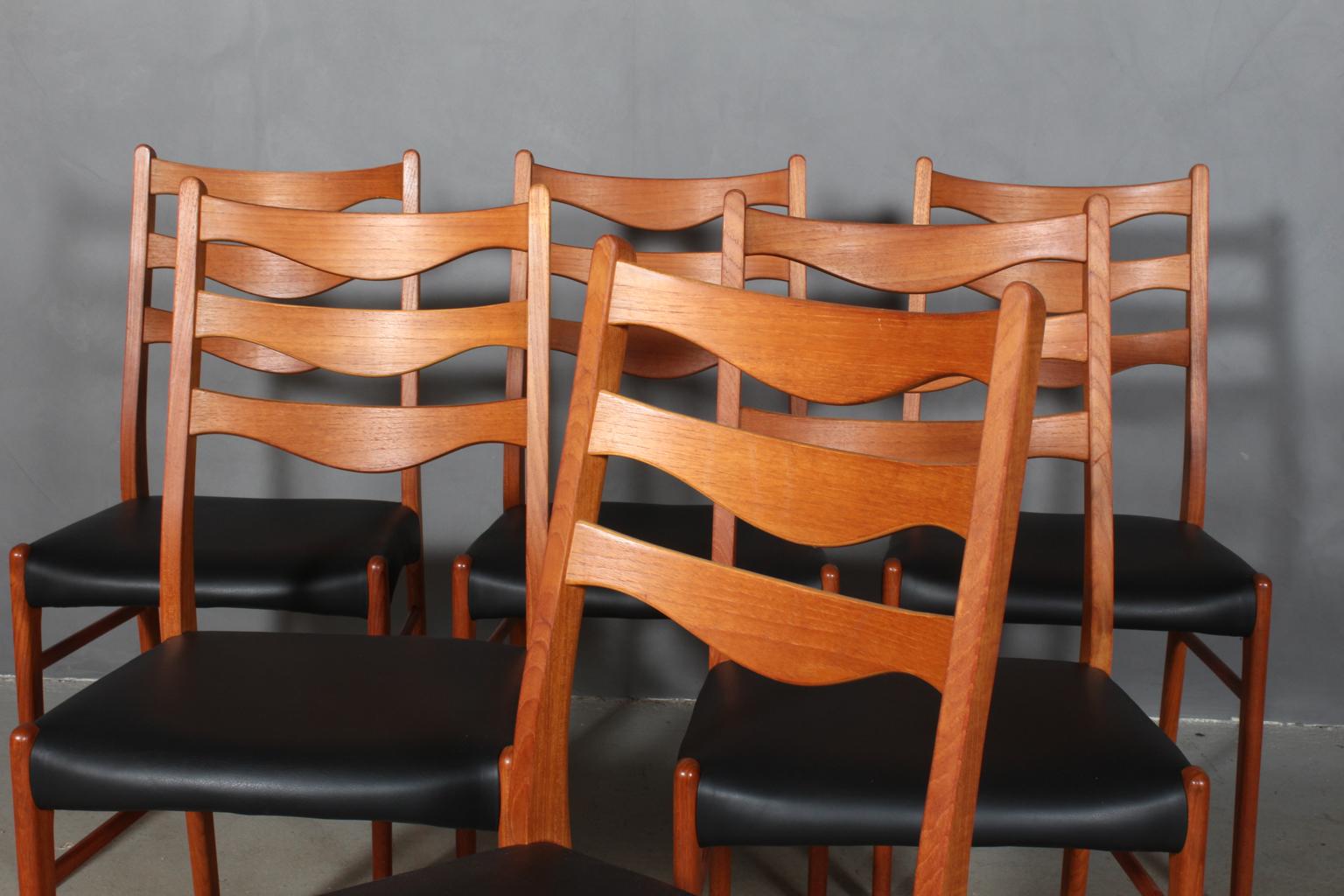 Scandinavian Modern Arne Wahl Dining Chairs, Set of 6