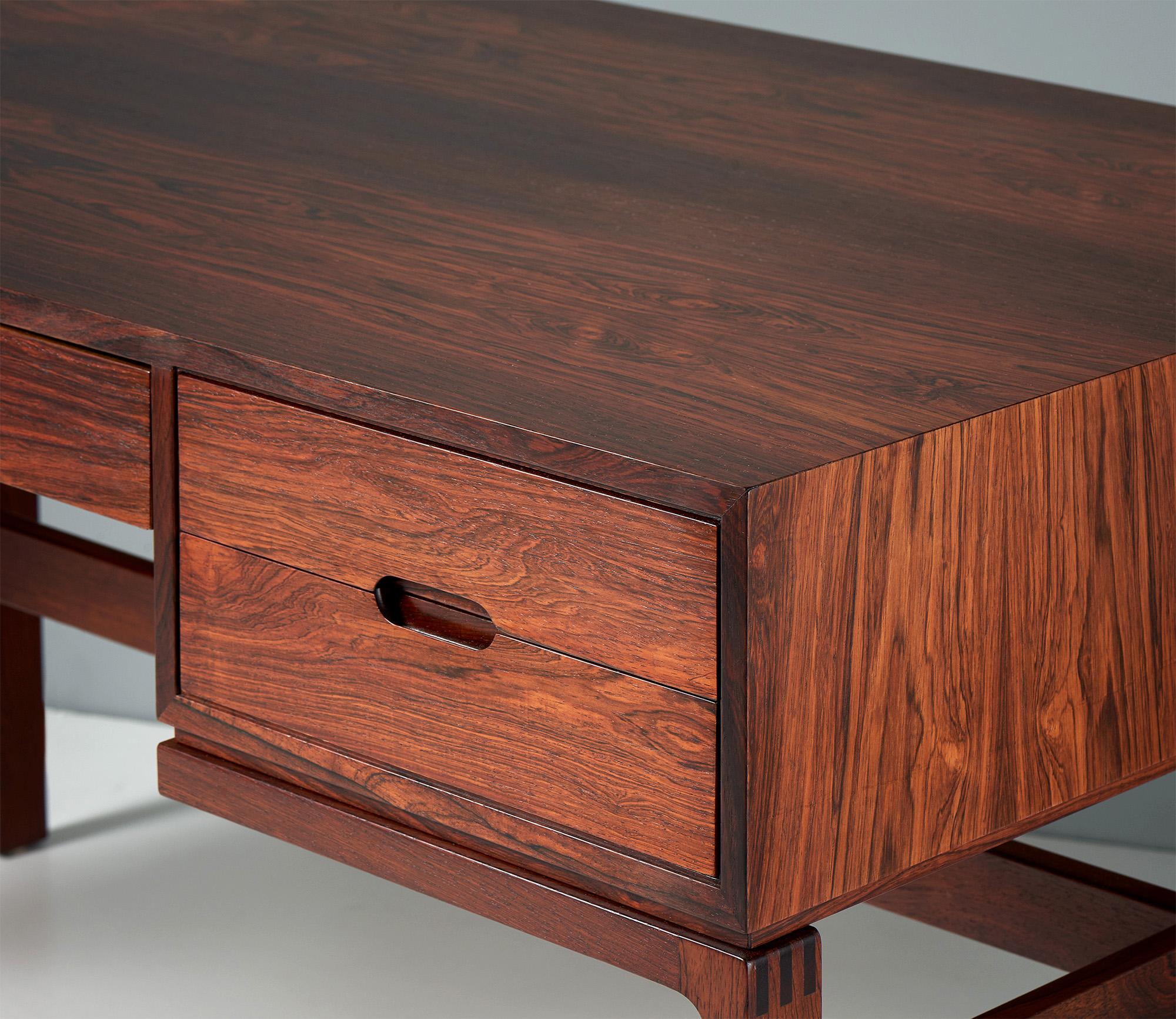 Veneer Arne Wahl Iversen 1960s Danish Rosewood Writing Desk