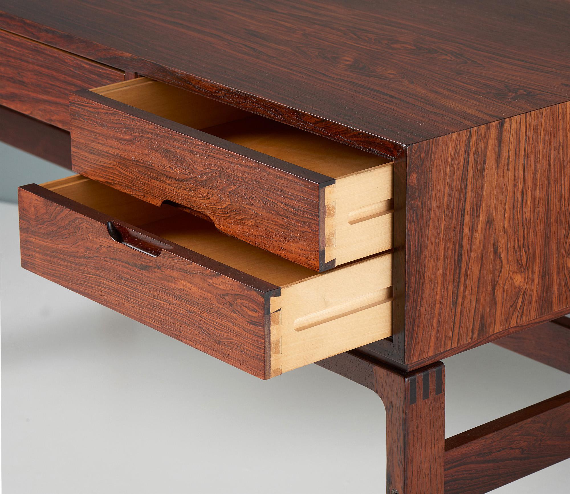 Mid-20th Century Arne Wahl Iversen 1960s Danish Rosewood Writing Desk