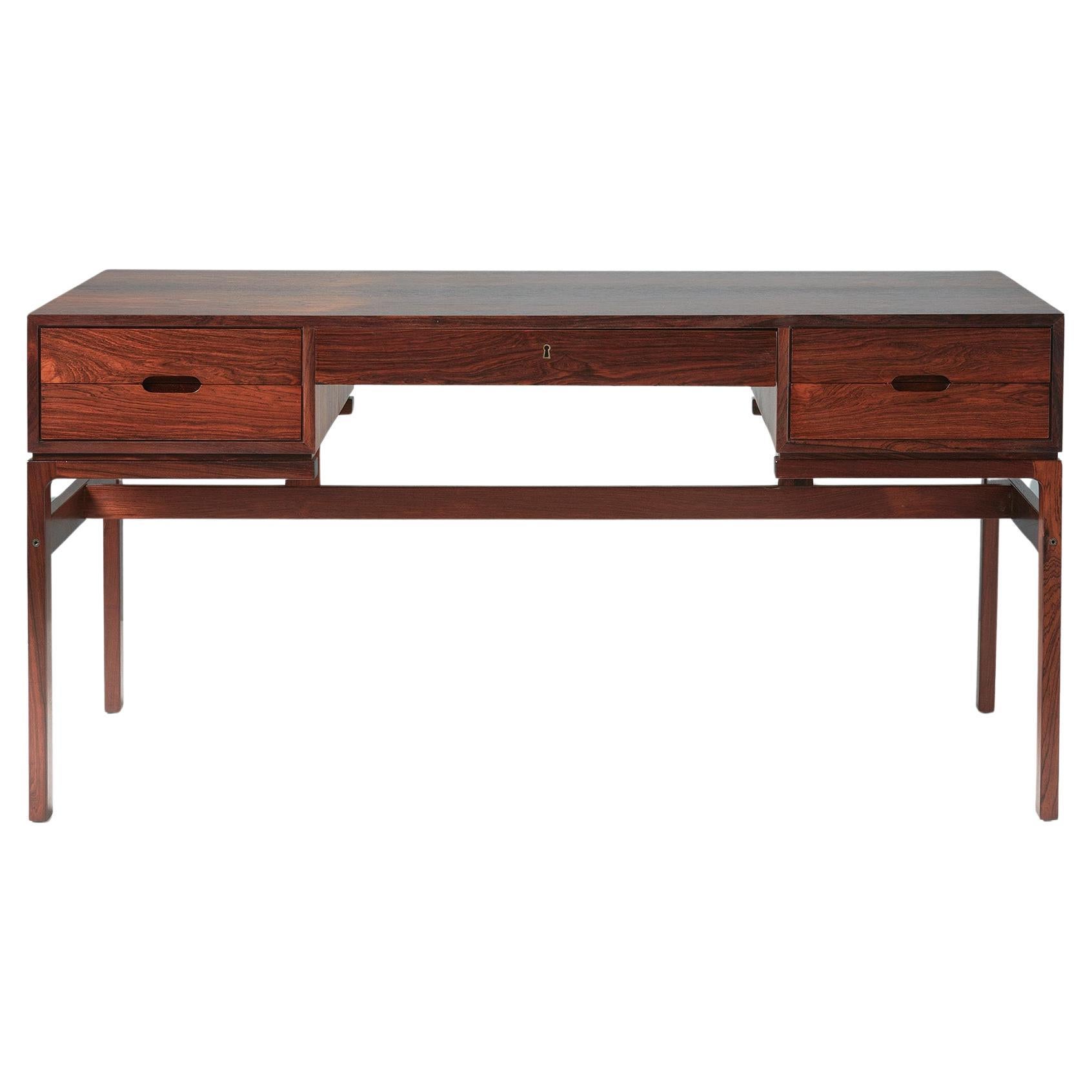 Arne Wahl Iversen 1960s Danish Rosewood Writing Desk