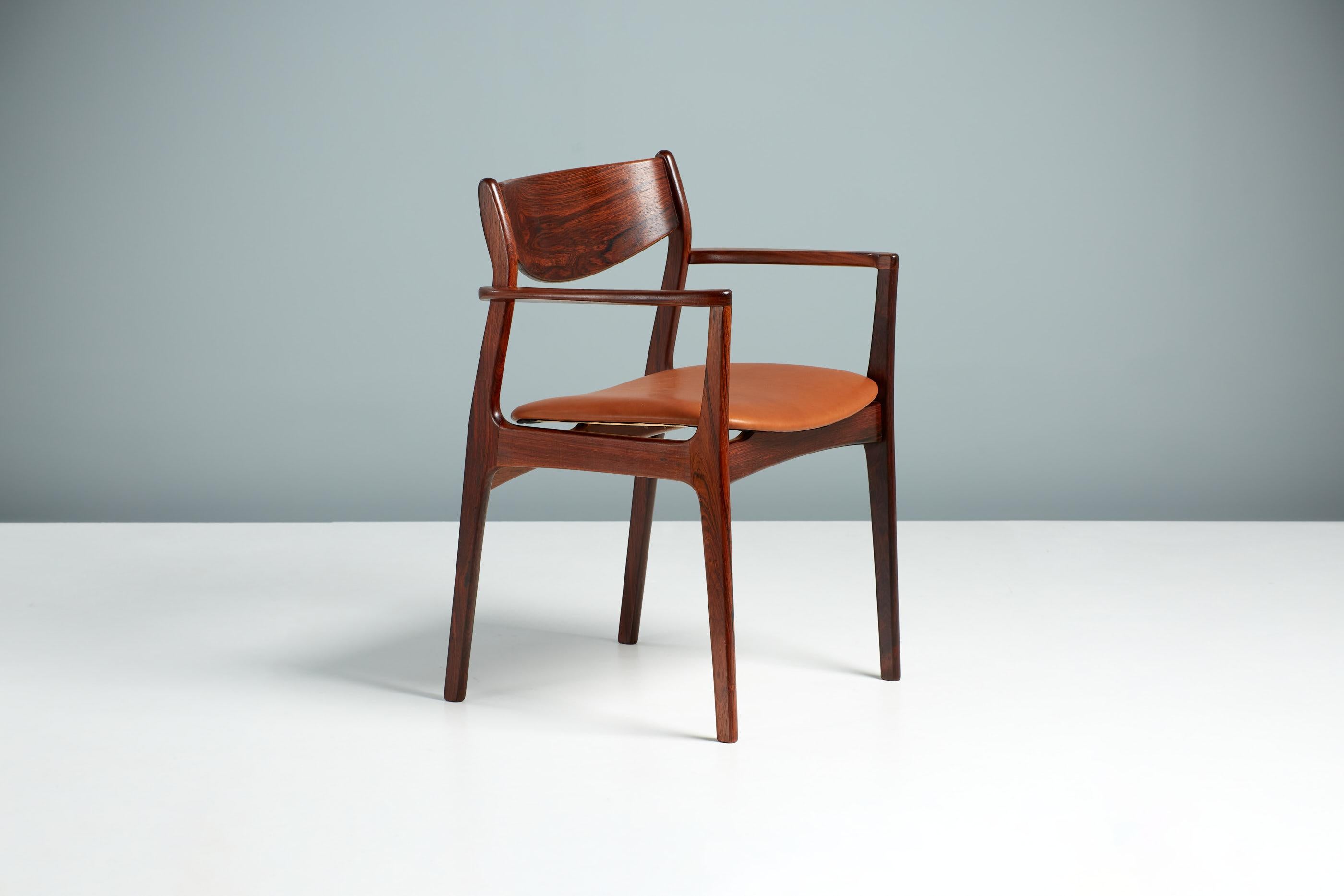 Danish Arne Wahl Iversen 1960s Rosewood Carver Chair For Sale