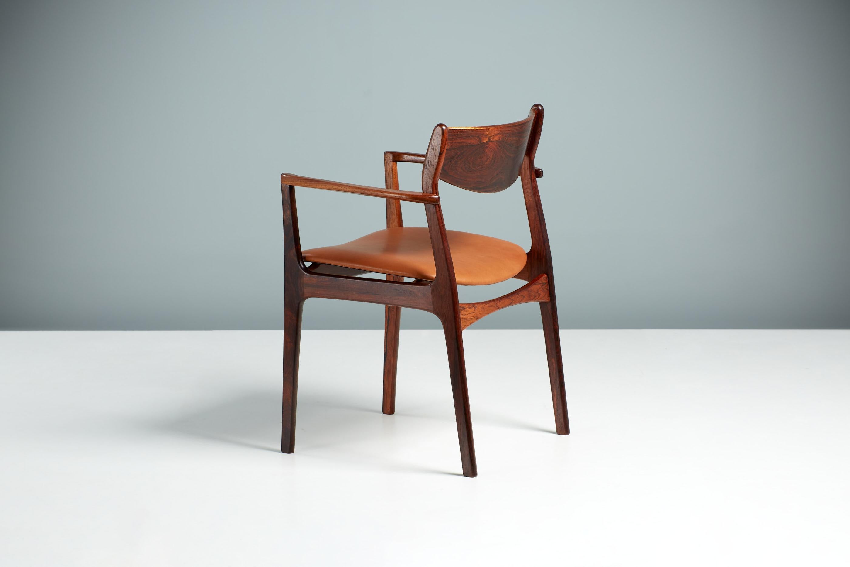 Oiled Arne Wahl Iversen 1960s Rosewood Carver Chair For Sale