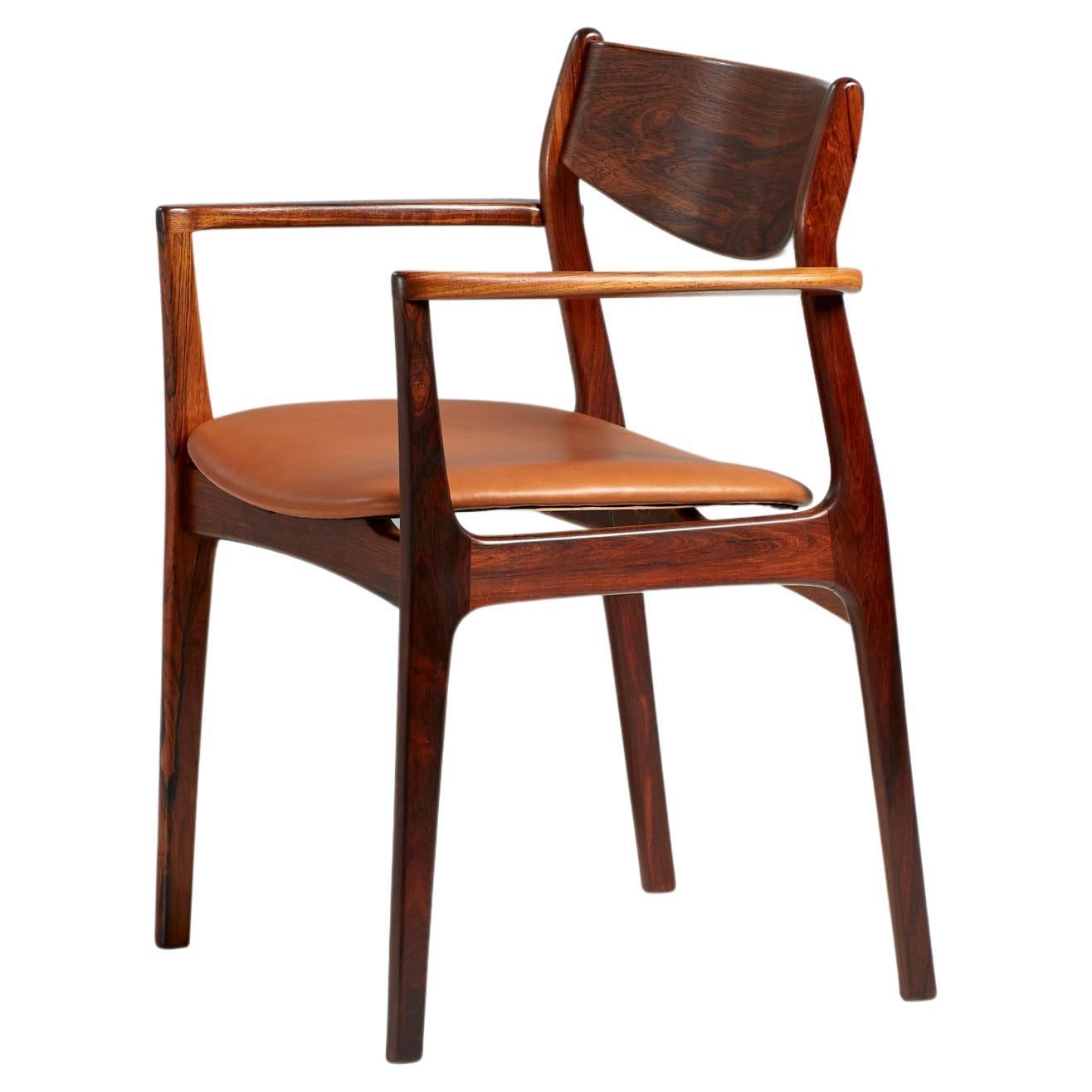 Arne Wahl Iversen 1960s Rosewood Carver Chair For Sale