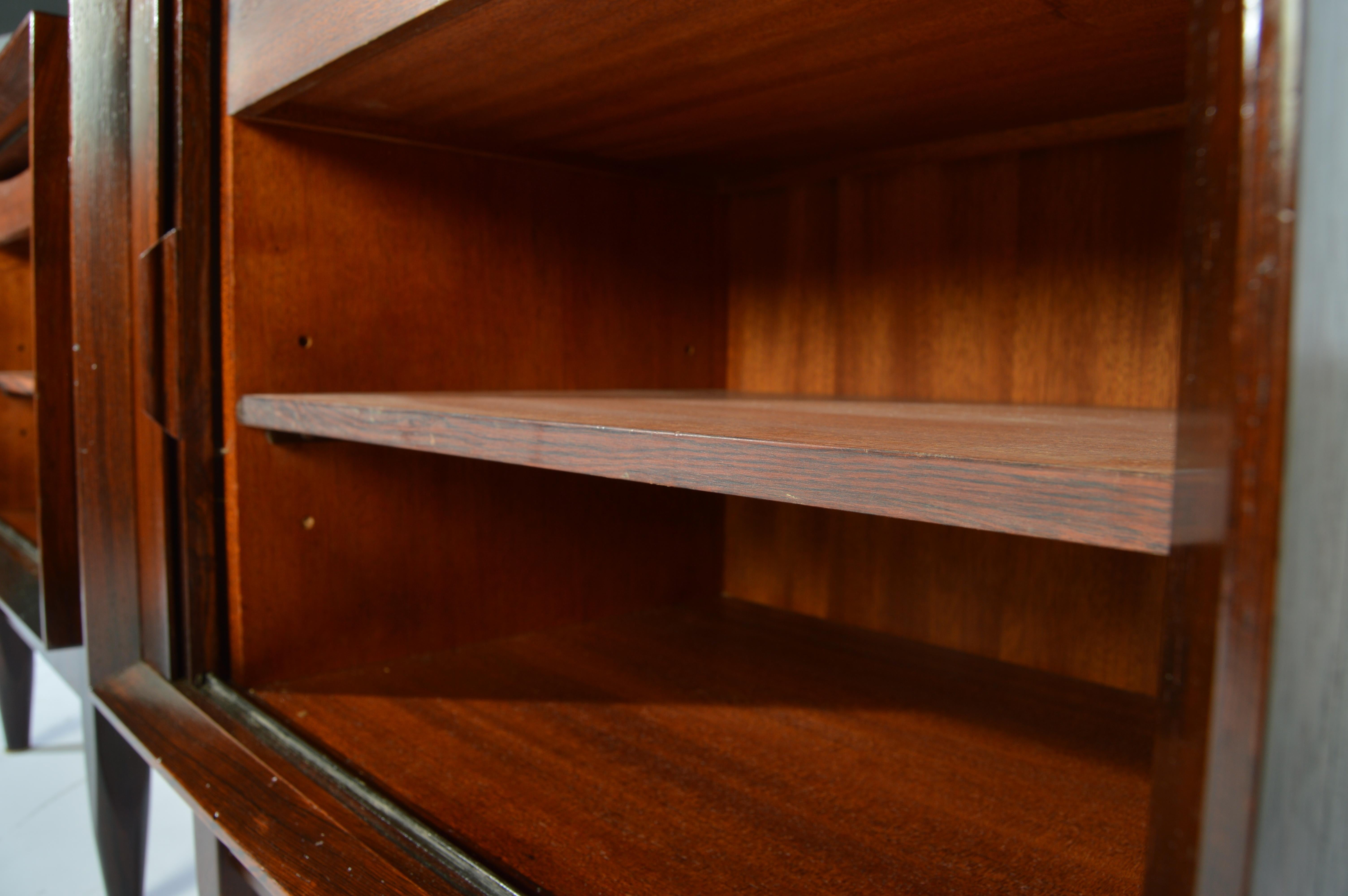 Late 20th Century Arne Wahl Iversen Brazilian Rosewood Nightstands Having Tambour Doors