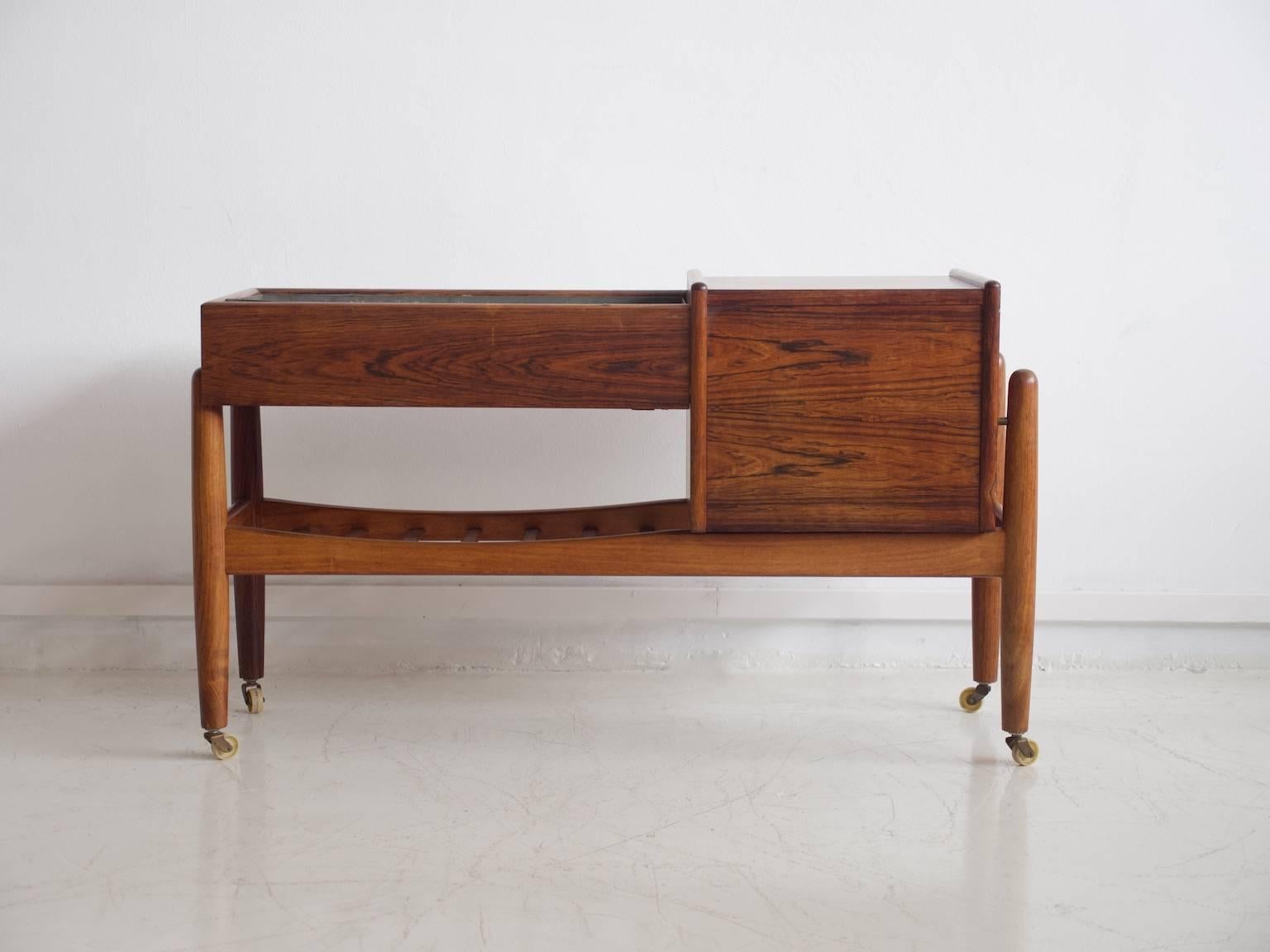 20th Century Arne Wahl Iversen Console with a Planter and Three Drawers