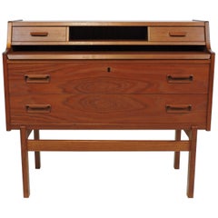 Scrivania moderna danese in teak Arne Wahl Iversen Modello 70