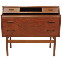 Arne Wahl Iversen Danish Modern Teak Secretary Desk Model 70