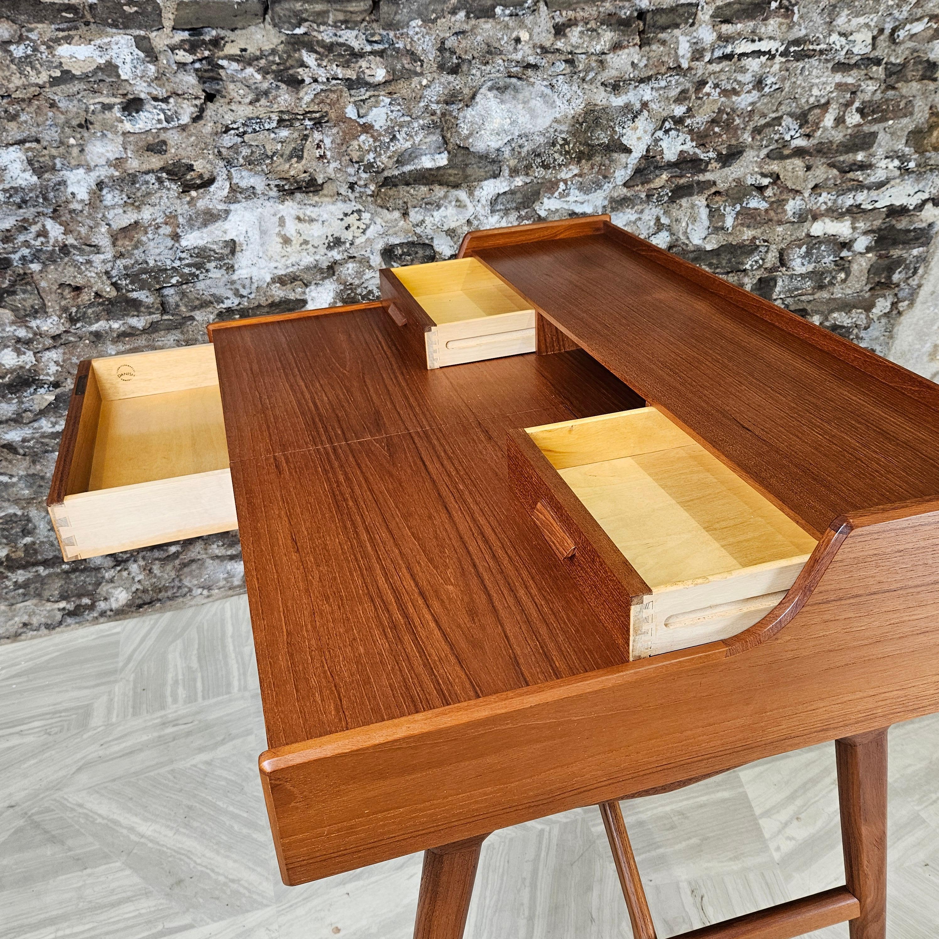 Arne Wahl Iversen Danish Teak Desk/Vanity Model 65 2
