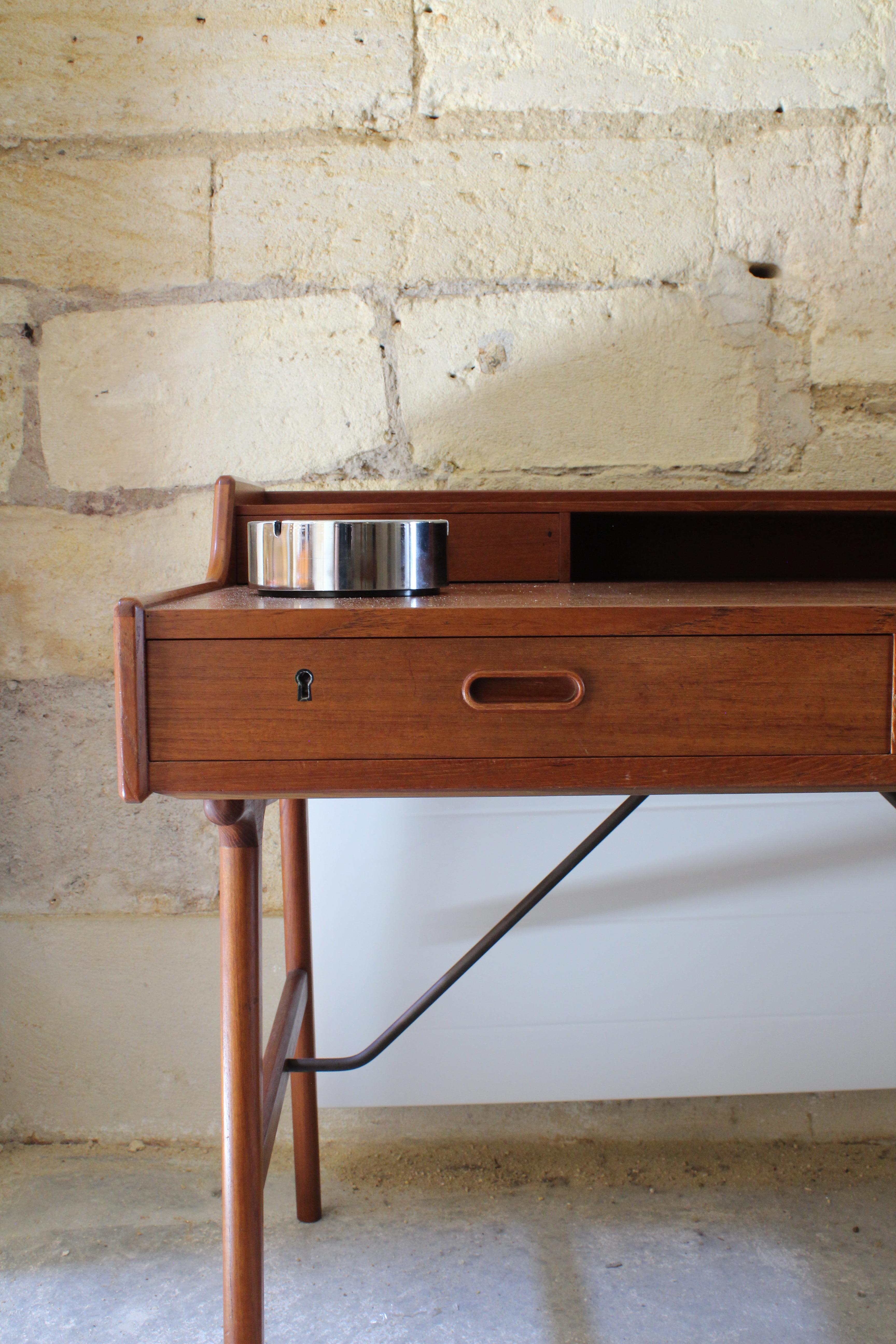 Danish Arne Wahl Iversen Teak Desk, 1960s For Sale