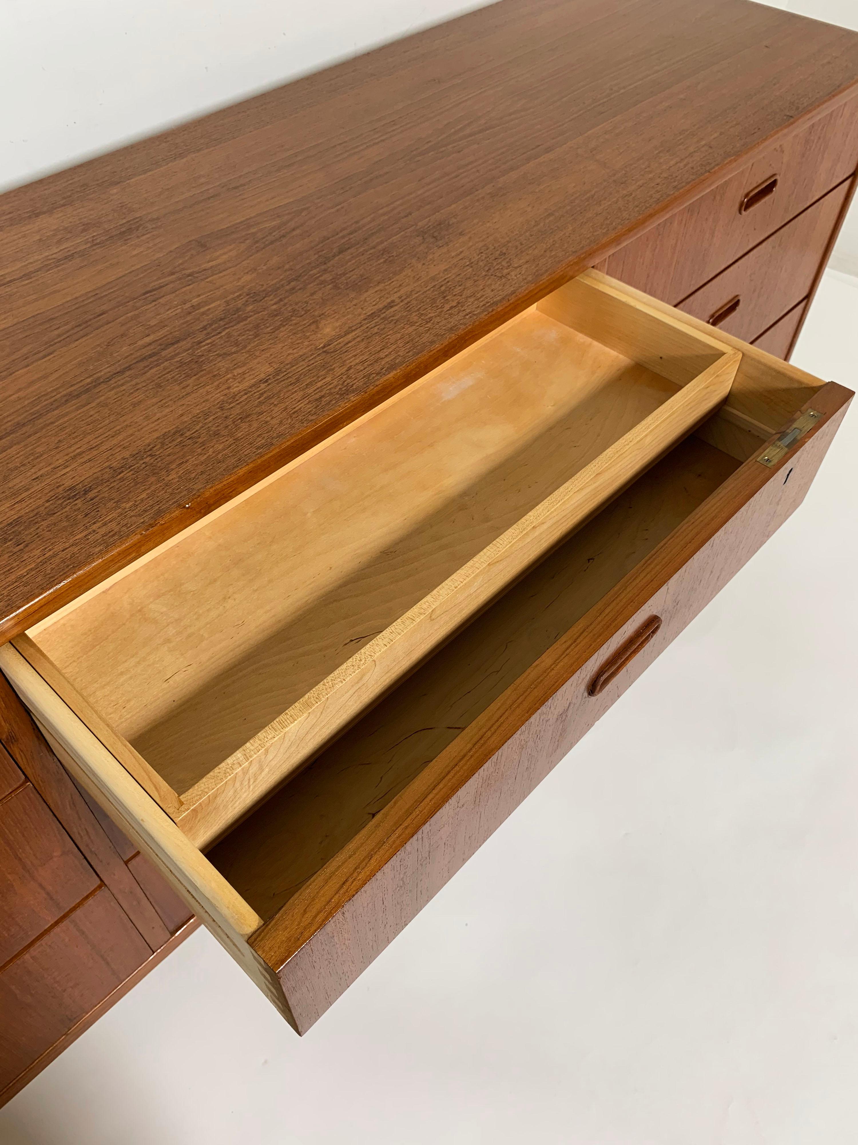 Arne Wahl Iversen for Falster Danish Teak Nine-Drawer Dresser, circa 1960s 6