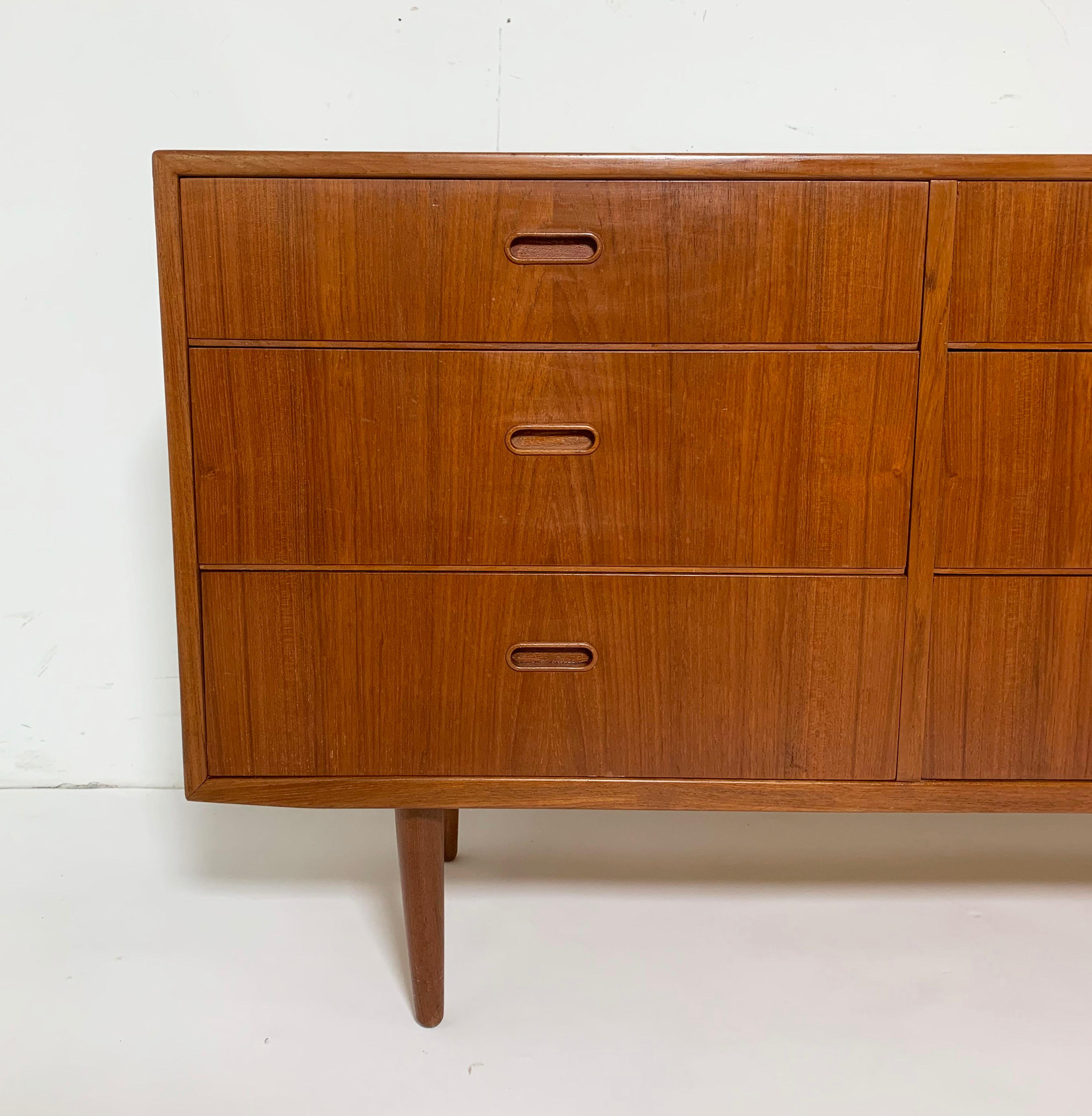 Arne Wahl Iversen for Falster Danish Teak Nine-Drawer Dresser, circa 1960s 2