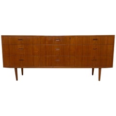 Arne Wahl Iversen for Falster Danish Teak Nine-Drawer Dresser, circa 1960s