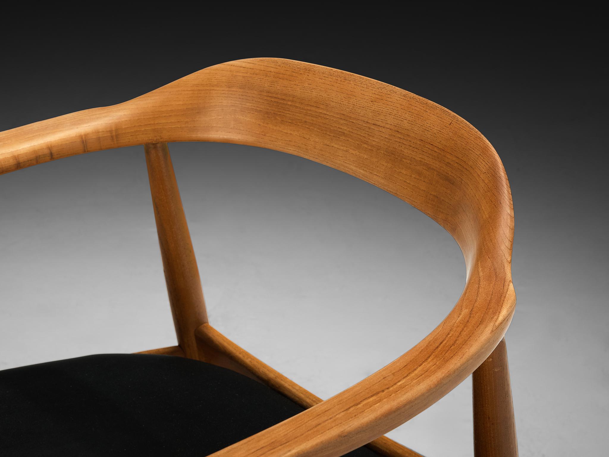 Arne Wahl Iversen for Niels Eilersen Set of Eight Dining Armchairs in Ash In Good Condition In Waalwijk, NL