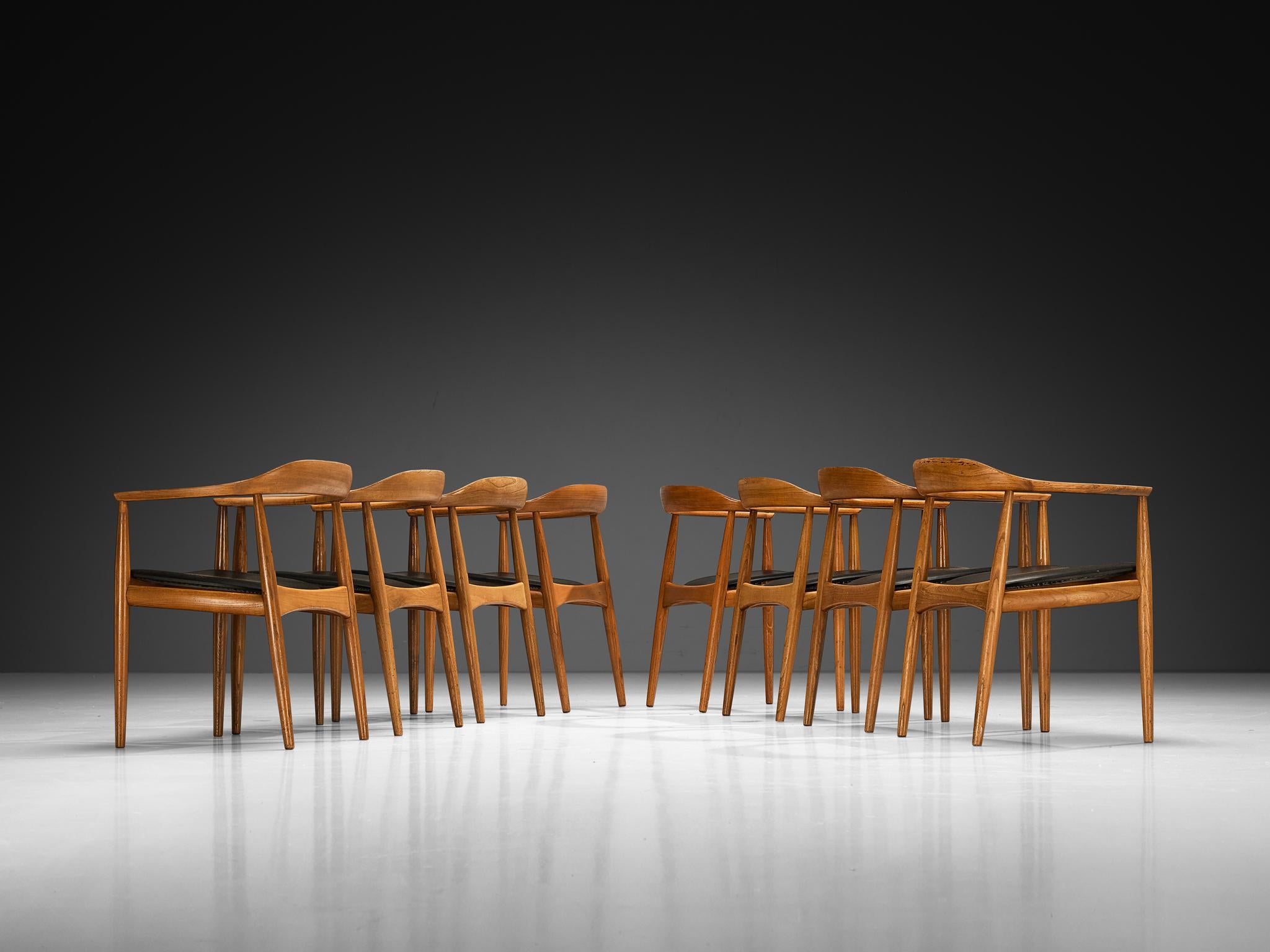 Arne Wahl Iversen for Niels Eilersen Set of Eight Dining Armchairs in Ash 2