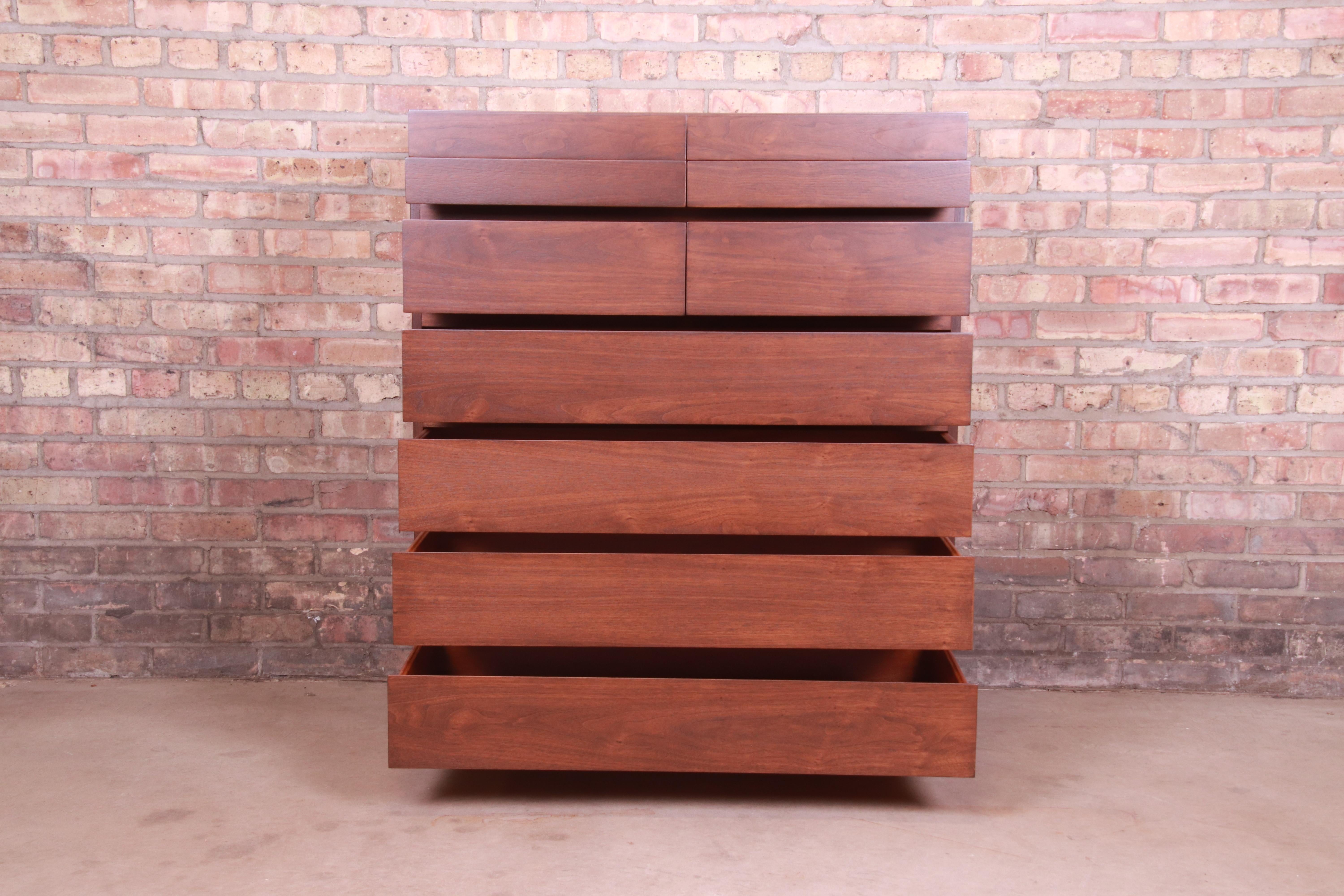 Arne Wahl Iversen for Vinde Møbelfabrik Danish Modern Walnut Dresser, Refinished 1