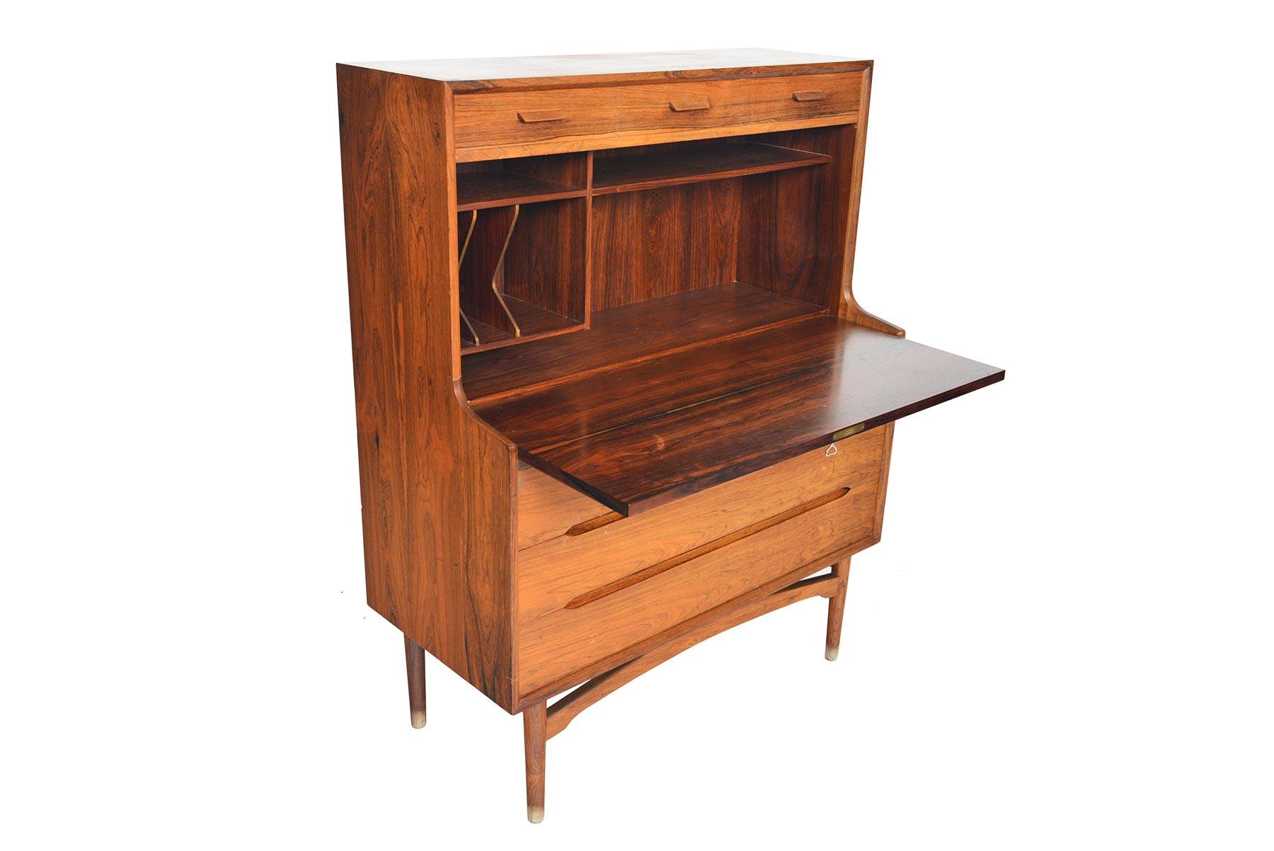 Mid-Century Modern Arne Wahl Iversen Model 54 Danish Modern Secretary Desk in Rosewood