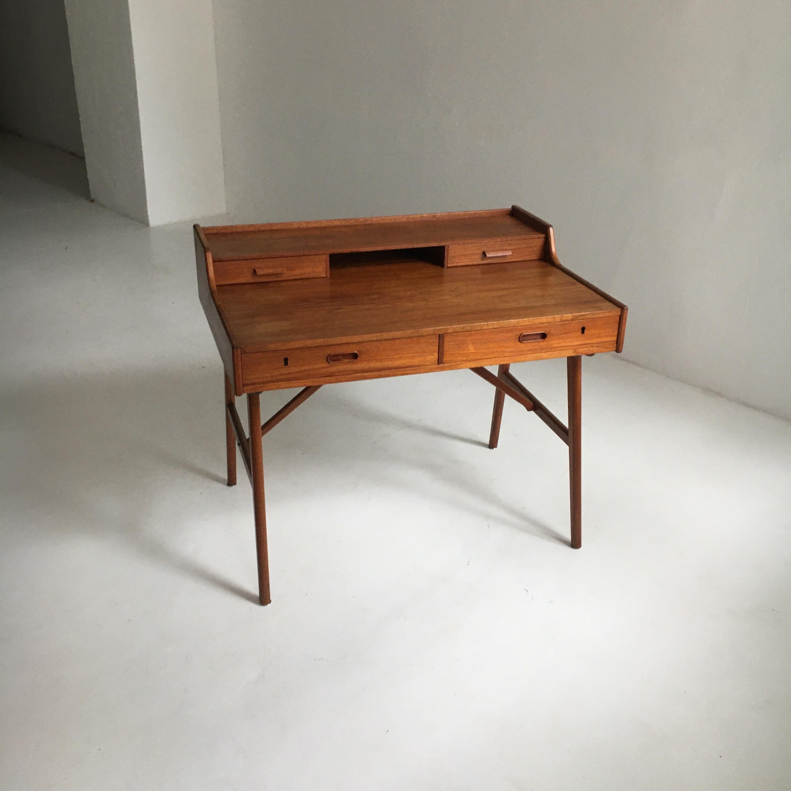 Danish Arne Wahl Iversen Model 64 Teak Desk, Denmark, 1960 For Sale