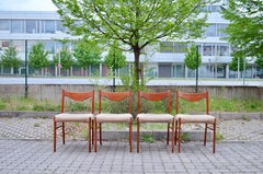 Arne Wahl Iversen Model GS60 for Glyngore Danish Teak Dining Chair Set of 4