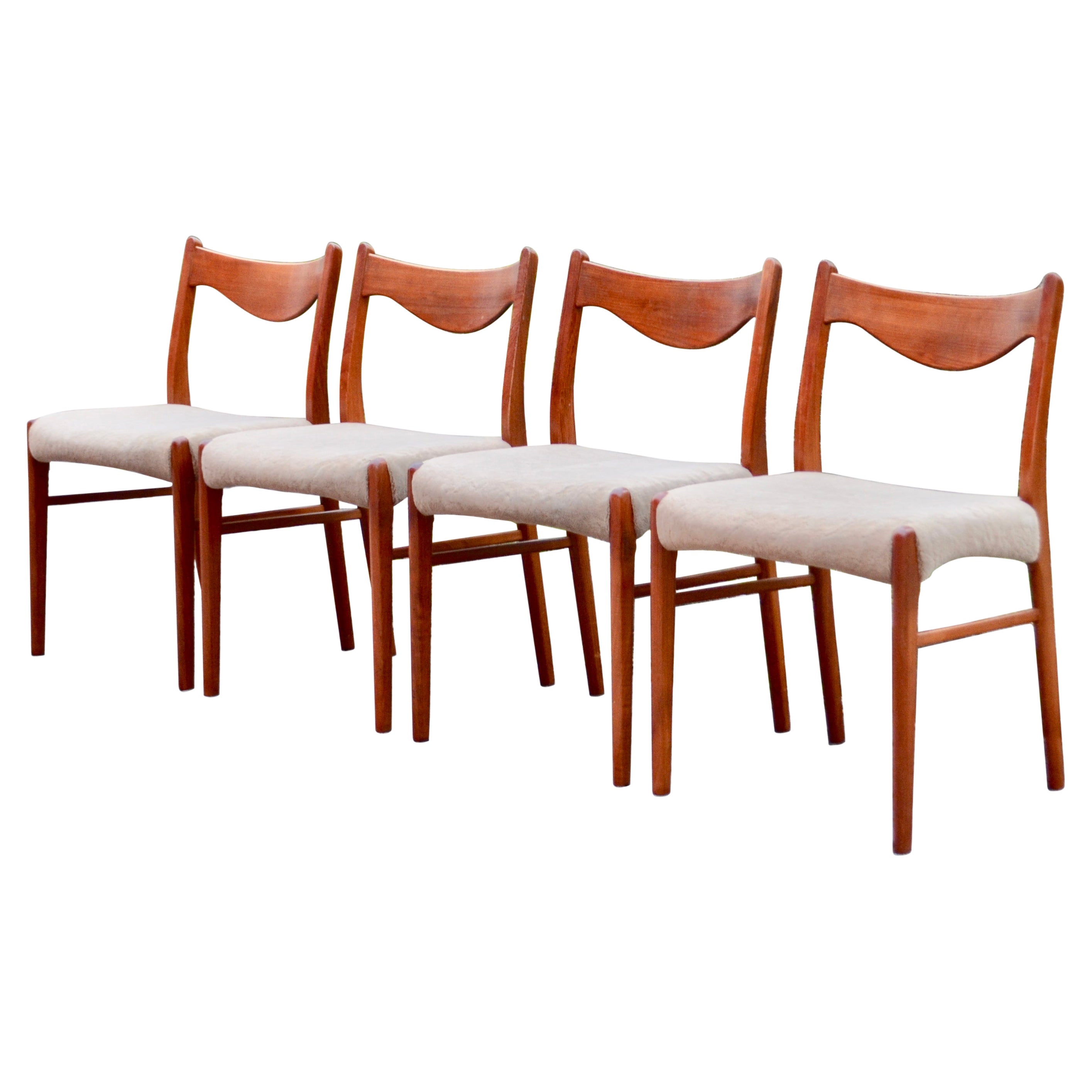 Arne Wahl Iversen lot de 4 chaises de salle à manger en teck danois modèle GS60 pour Glyngore en vente