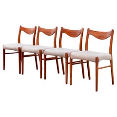 Arne Wahl Iversen lot de 4 chaises de salle à manger en teck danois modèle GS60 pour Glyngore