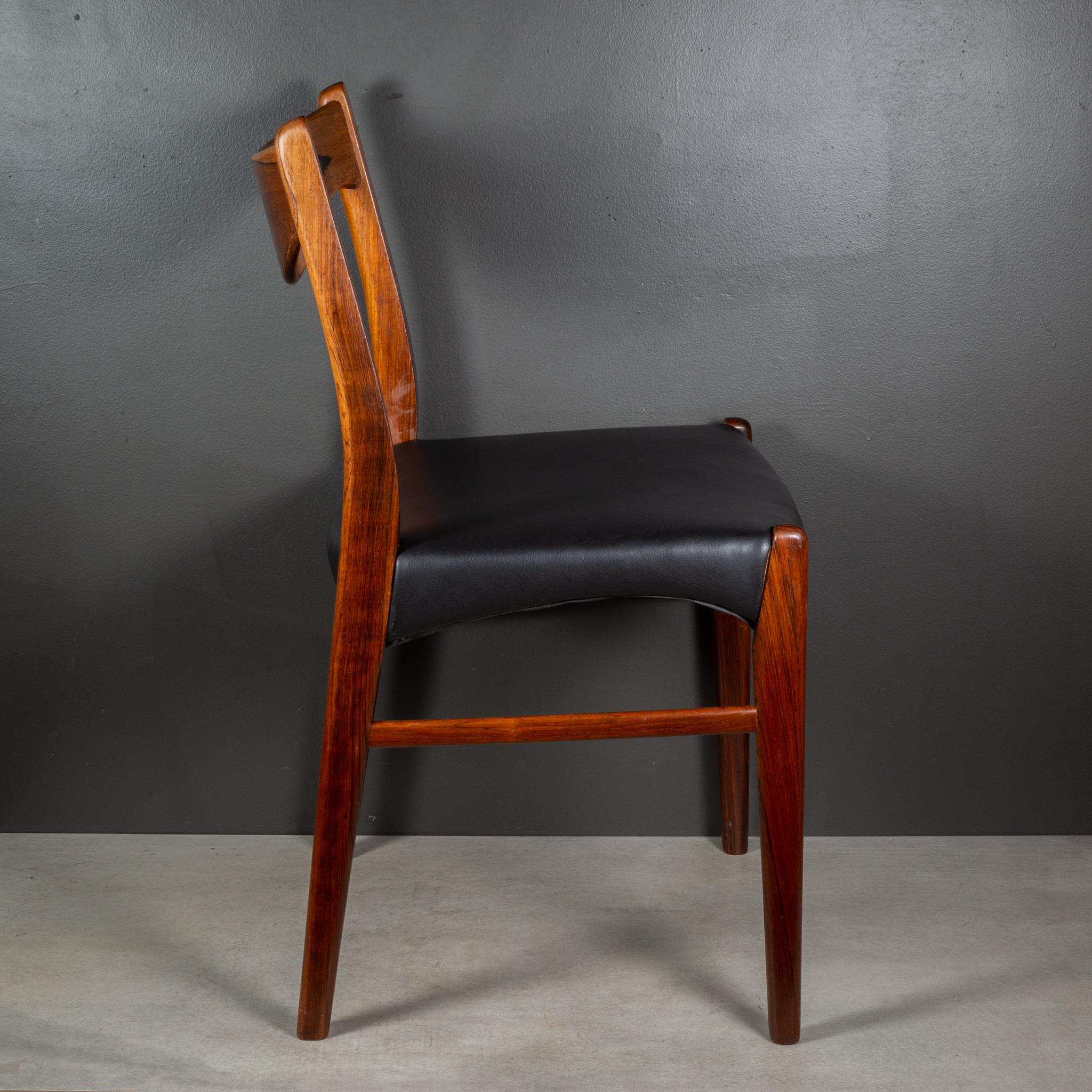 Arne Wahl Iversen Model GS61 Rosewood and Leather Dining Chairs c.1950 For Sale 4