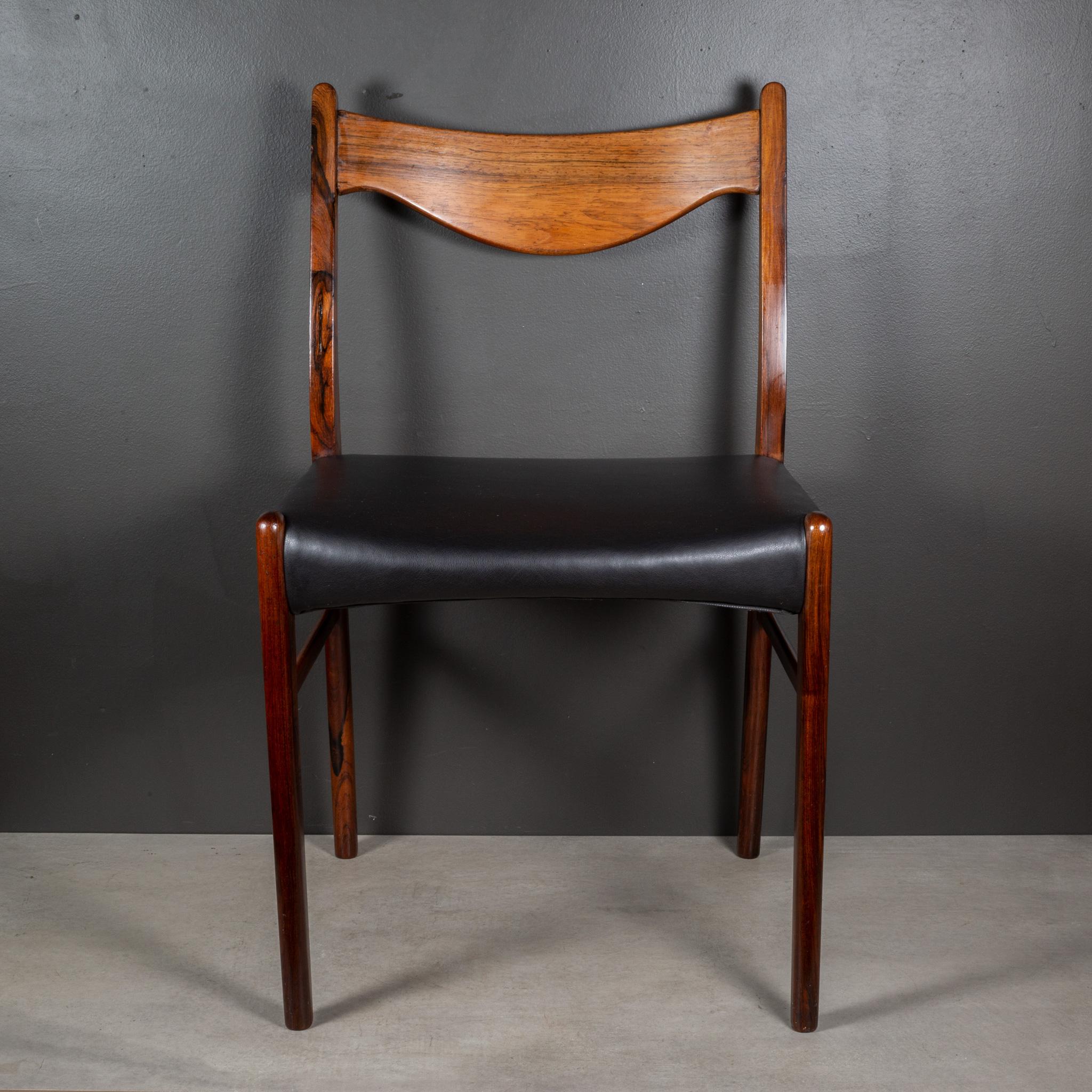 Arne Wahl Iversen Model GS61 Rosewood and Leather Dining Chairs c.1950 For Sale 5