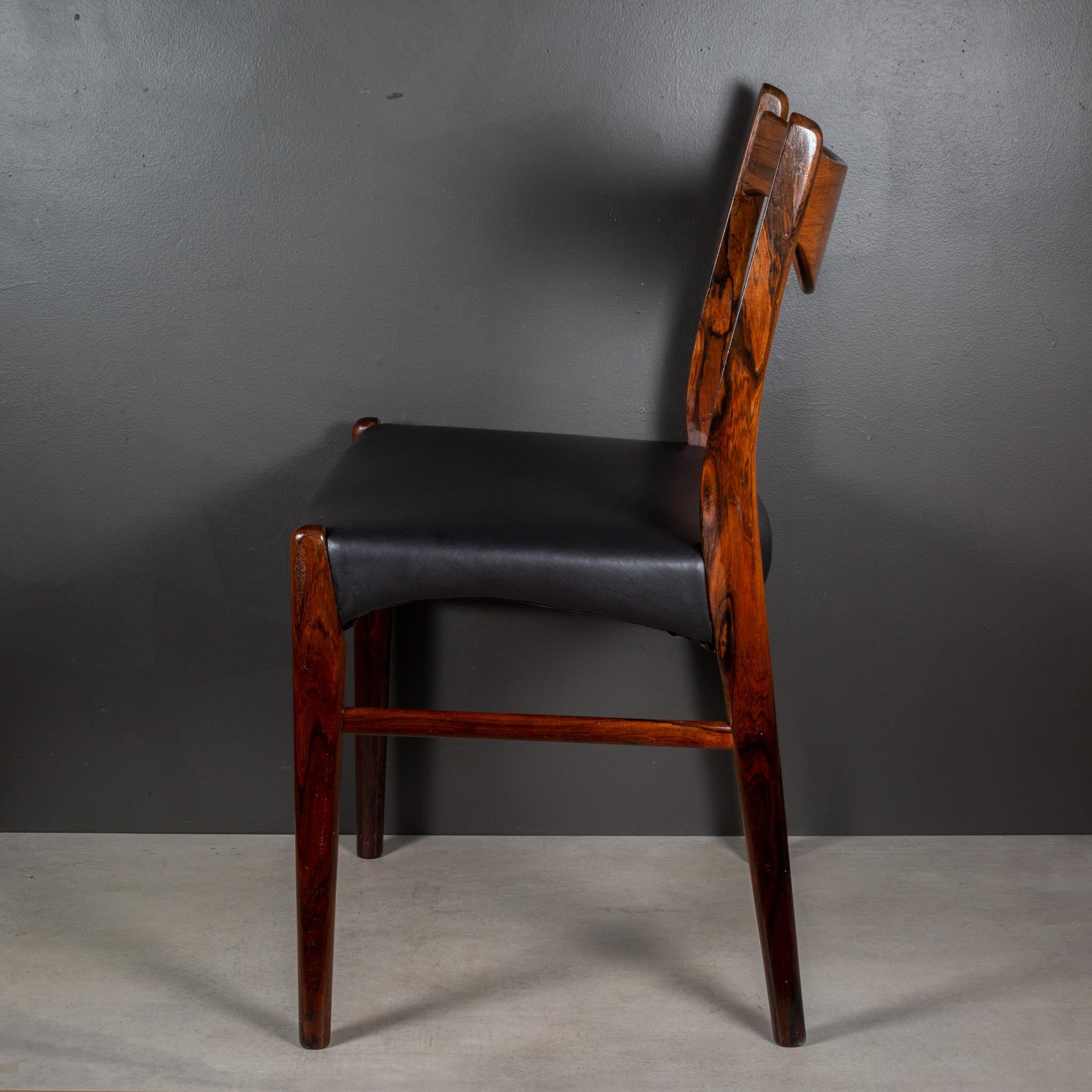 Arne Wahl Iversen Model GS61 Rosewood and Leather Dining Chairs c.1950 For Sale 6