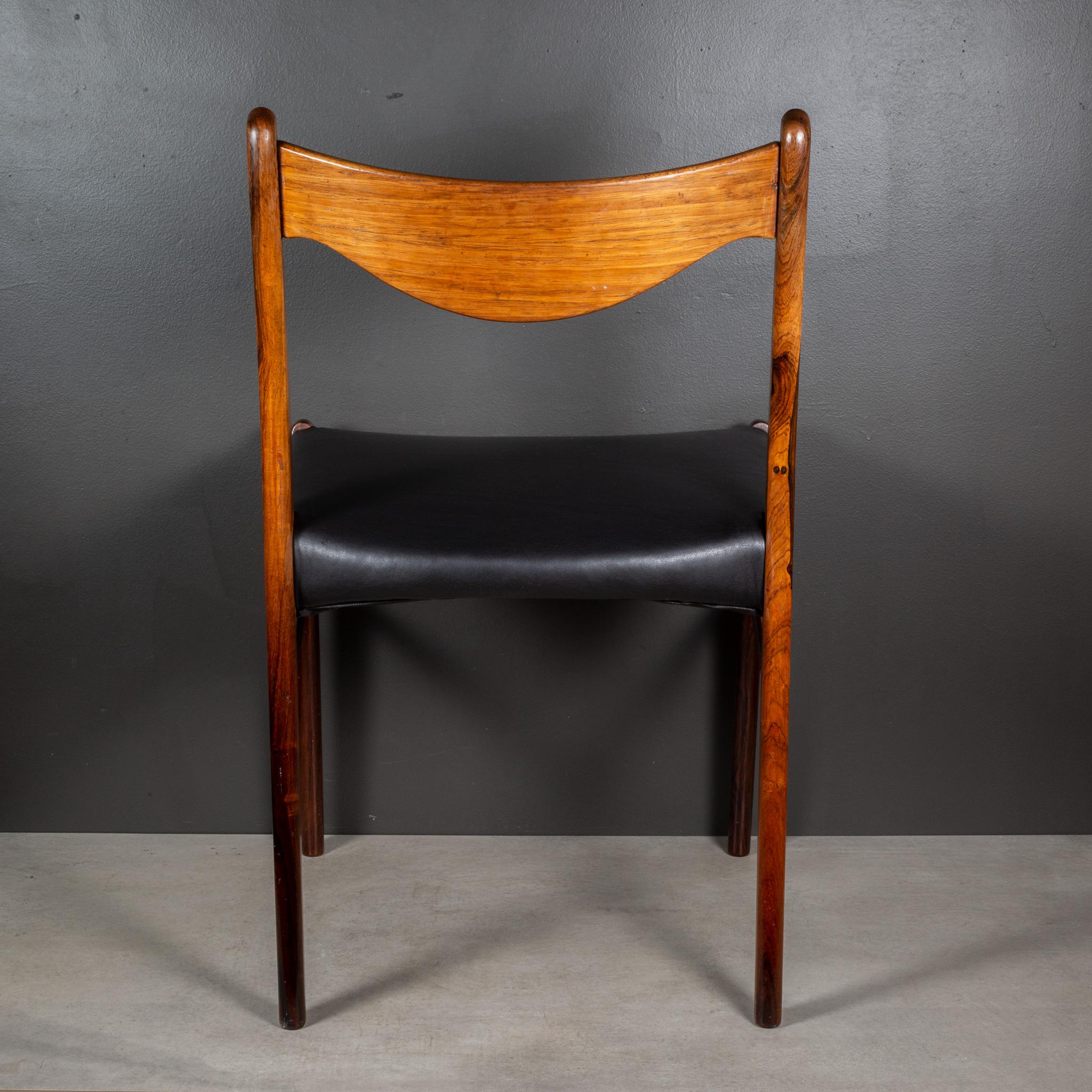 Arne Wahl Iversen Model GS61 Rosewood and Leather Dining Chairs c.1950 For Sale 7