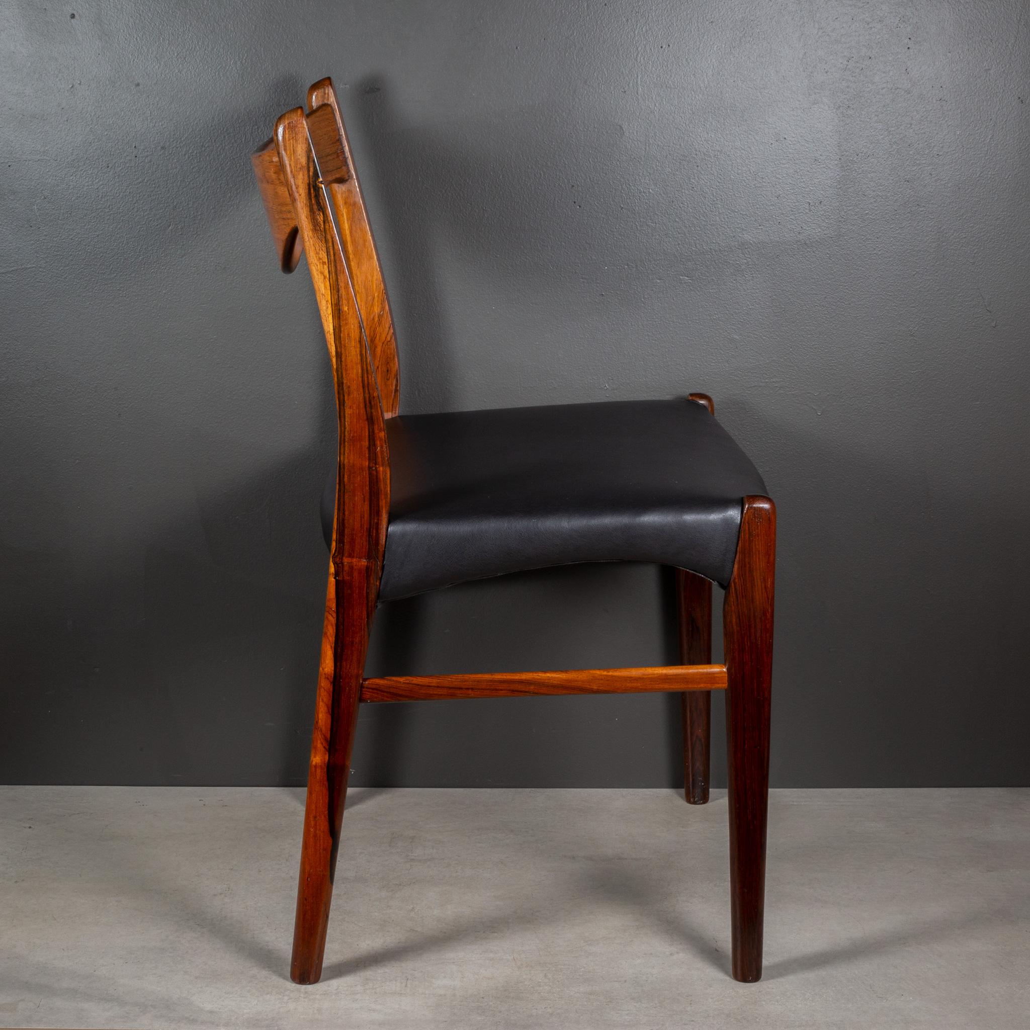 Arne Wahl Iversen Model GS61 Rosewood and Leather Dining Chairs c.1950 For Sale 8