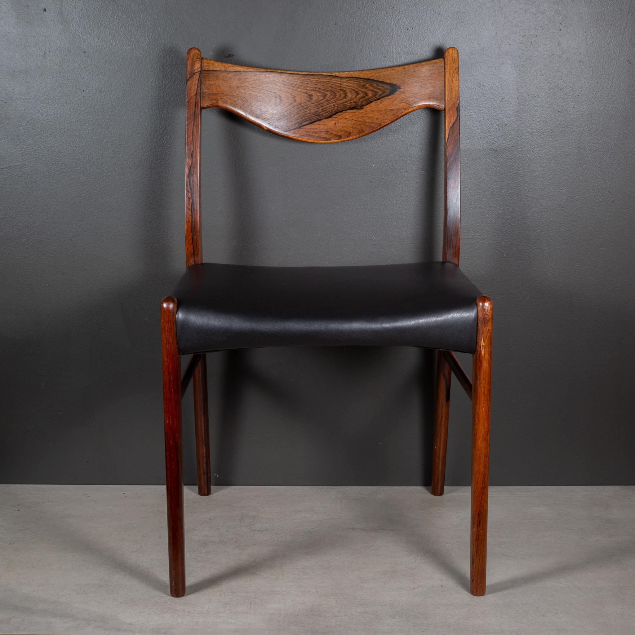 Arne Wahl Iversen Model GS61 Rosewood and Leather Dining Chairs c.1950 For Sale 9