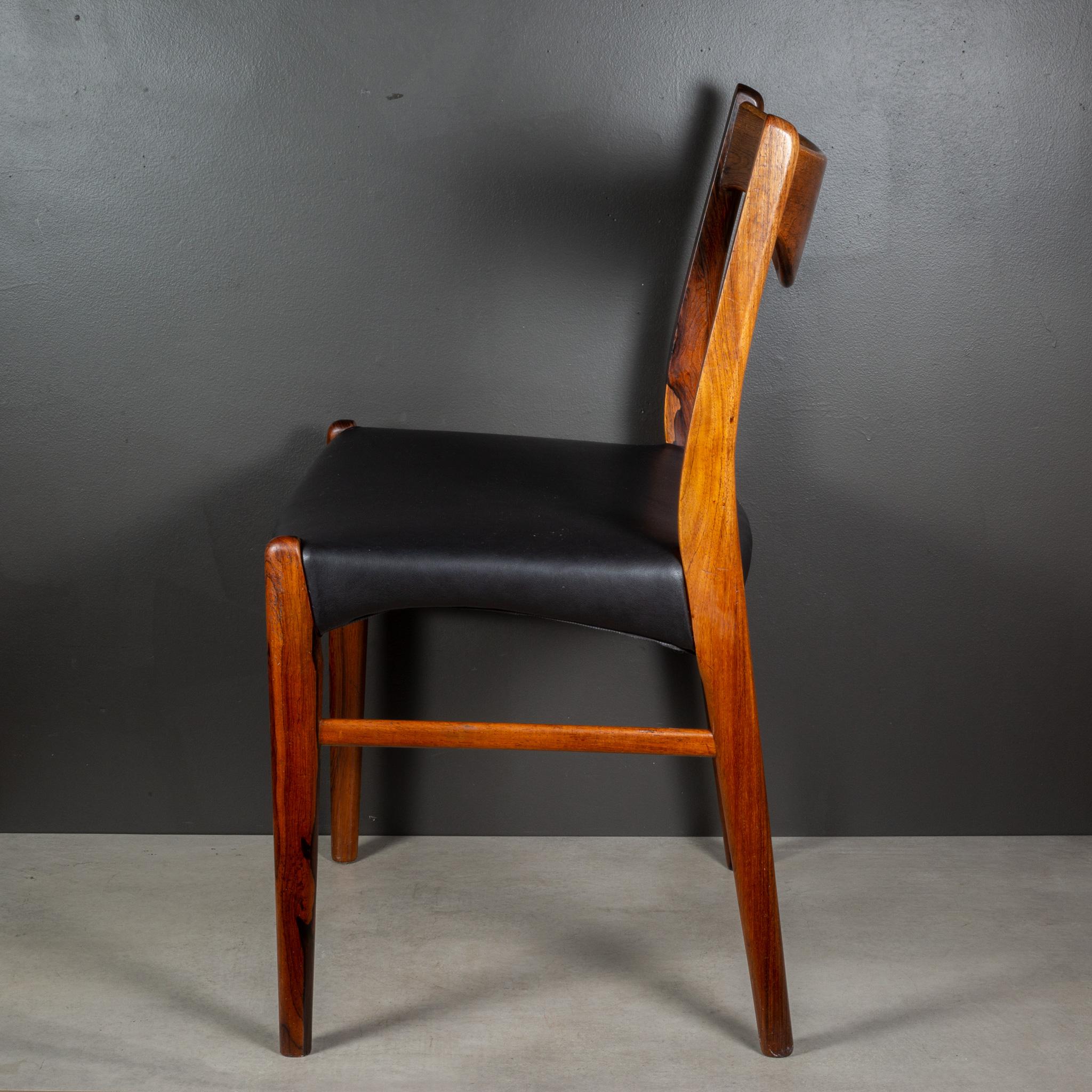 Danish Arne Wahl Iversen Model GS61 Rosewood and Leather Dining Chairs c.1950 For Sale