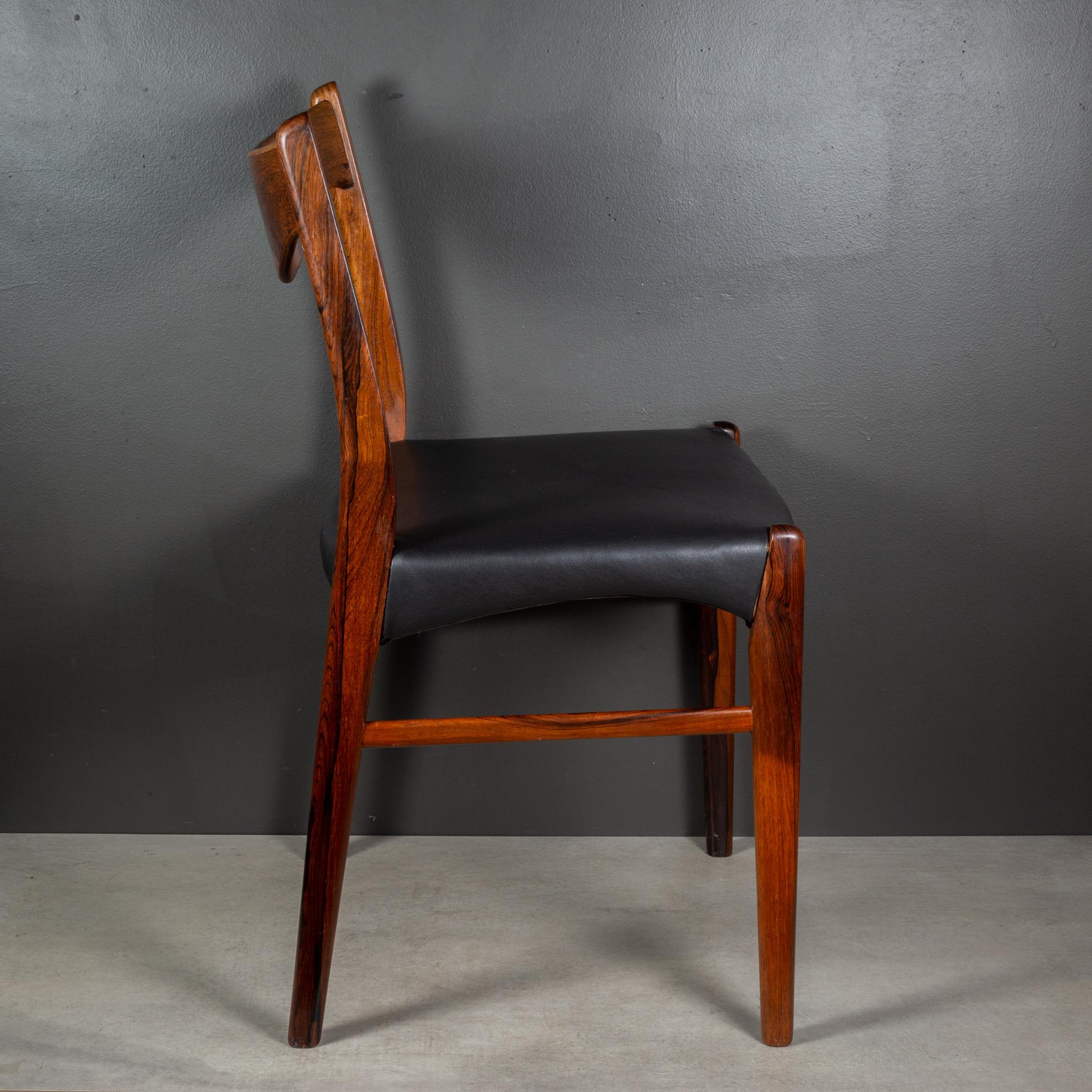 20th Century Arne Wahl Iversen Model GS61 Rosewood and Leather Dining Chairs c.1950 For Sale