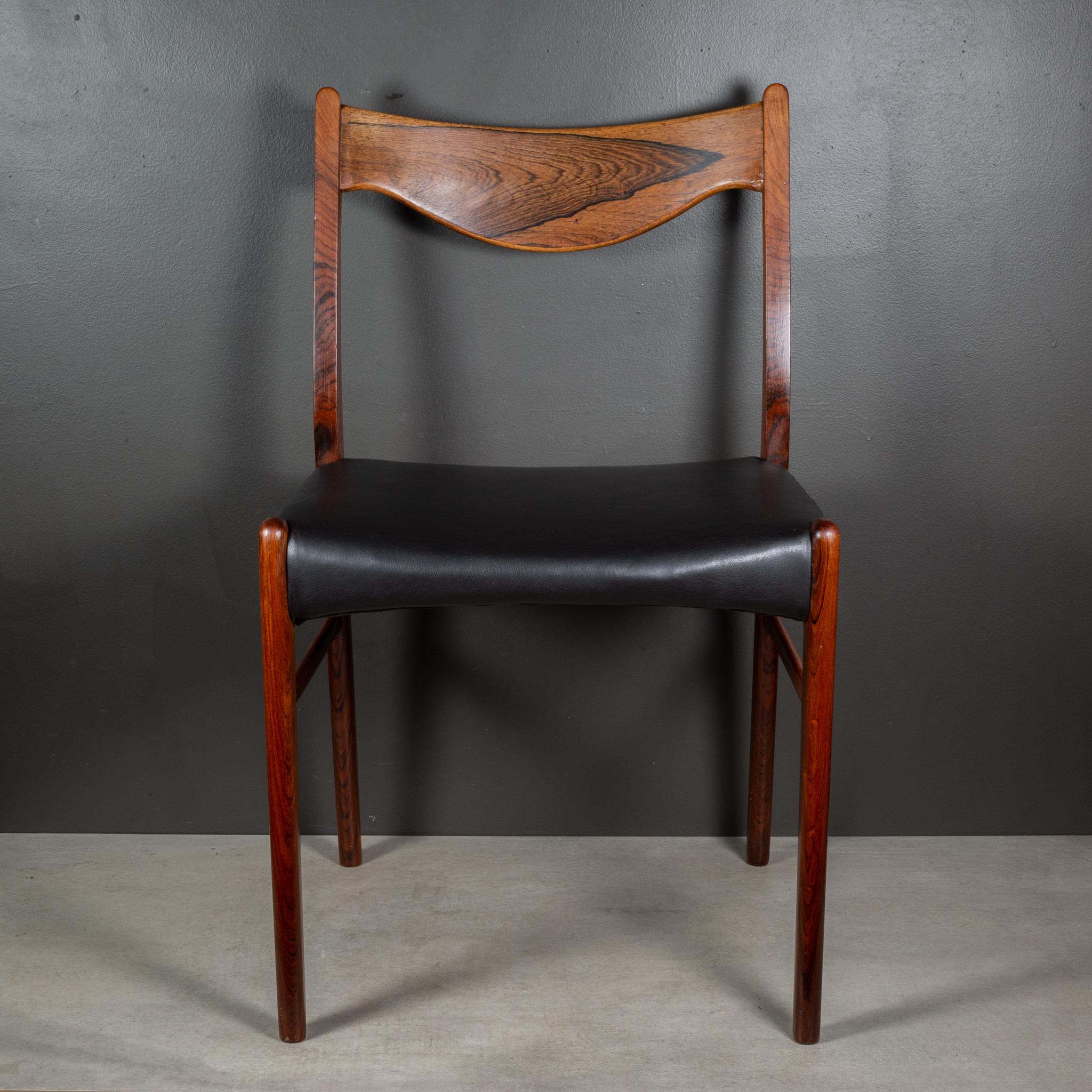 Arne Wahl Iversen Model GS61 Rosewood and Leather Dining Chairs c.1950 For Sale 1