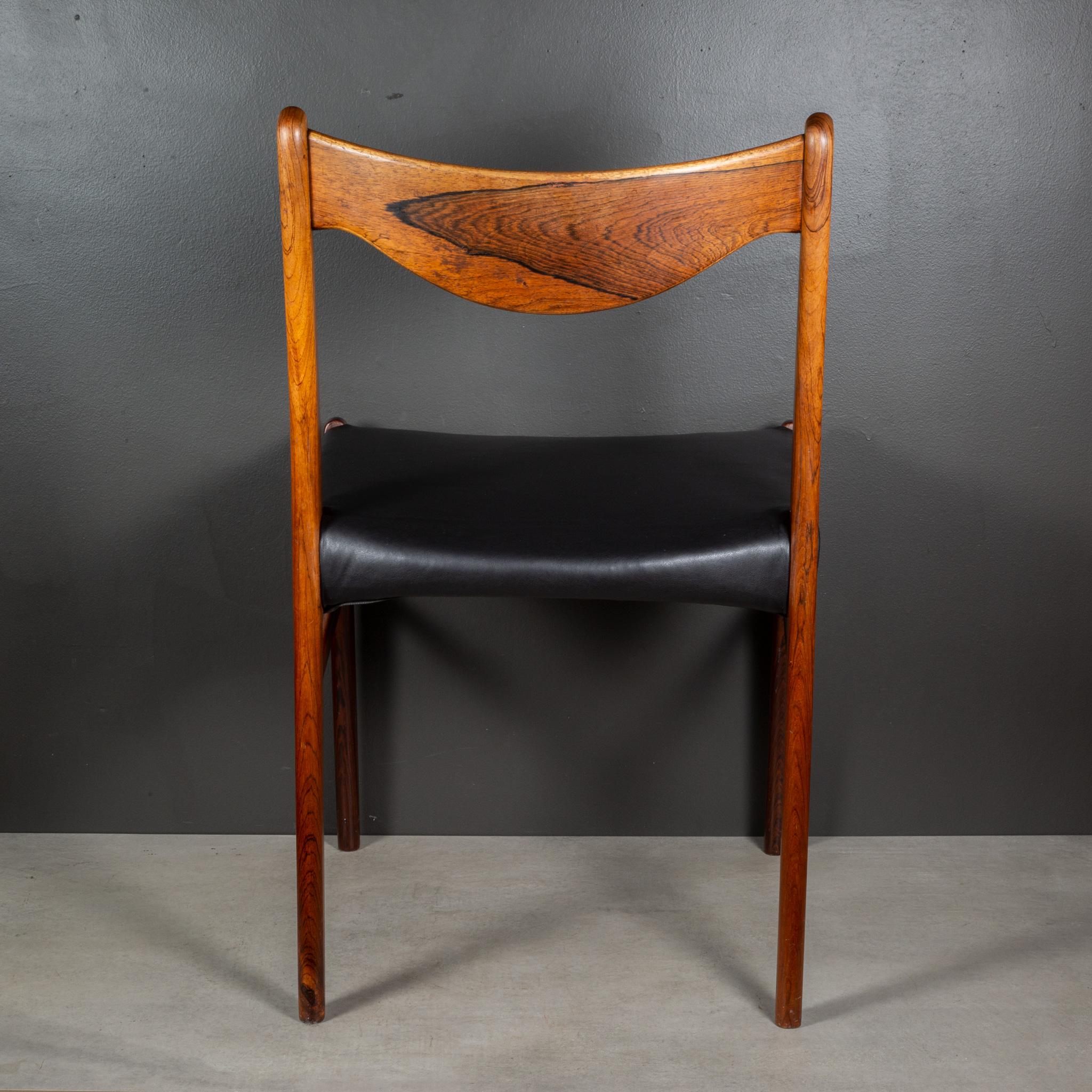 Arne Wahl Iversen Model GS61 Rosewood and Leather Dining Chairs c.1950 For Sale 3