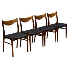 Arne Wahl Iversen Model GS61 Rosewood and Leather Dining Chairs c.1950