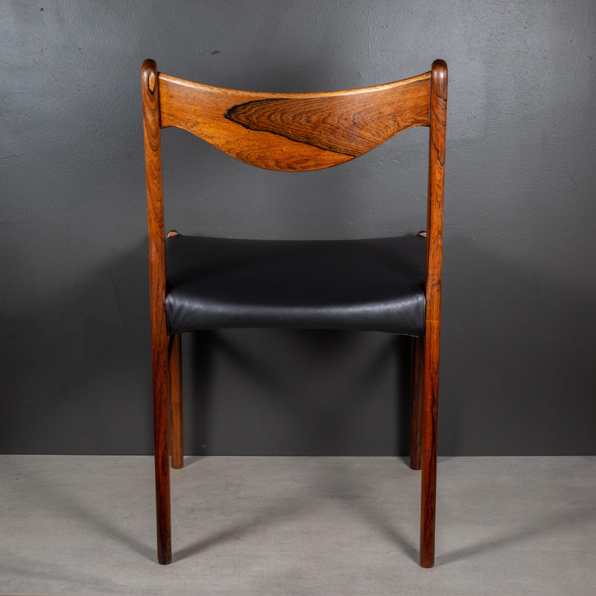 Arne Wahl Iversen Model GS61 Rosewood and Leather Dining Chairs c.1950 For Sale 11