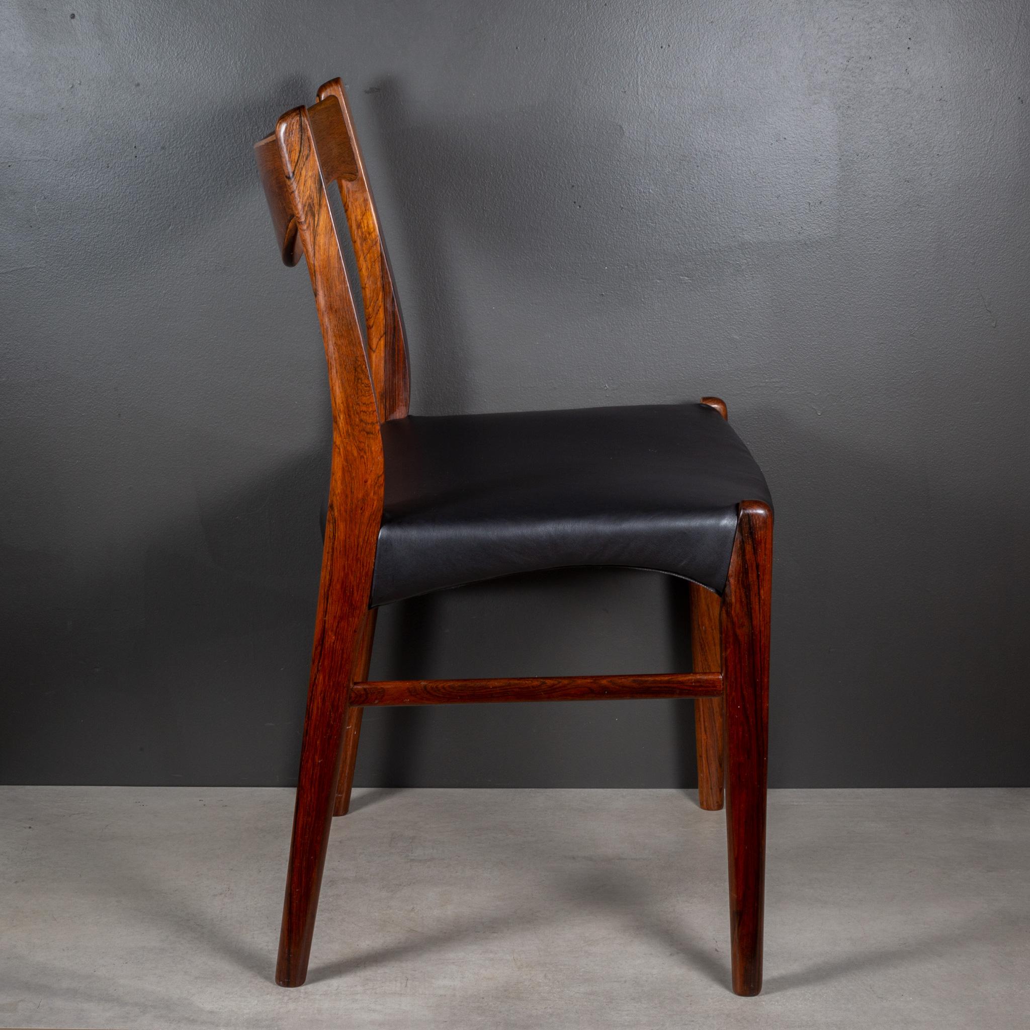 Arne Wahl Iversen Model GS61 Rosewood and Leather Dining Chairs c.1950 For Sale 12